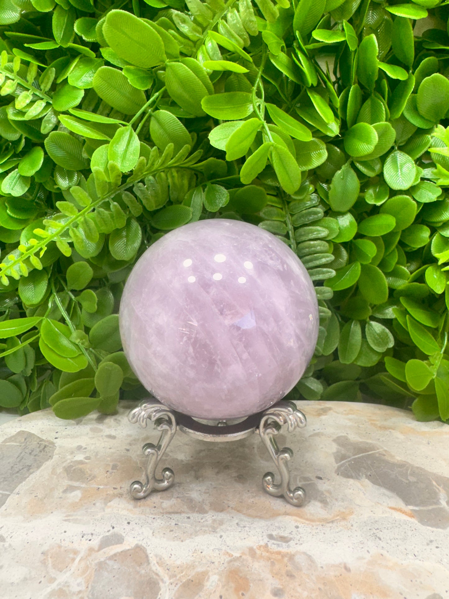 Lavender Rose Quartz Sphere 716g