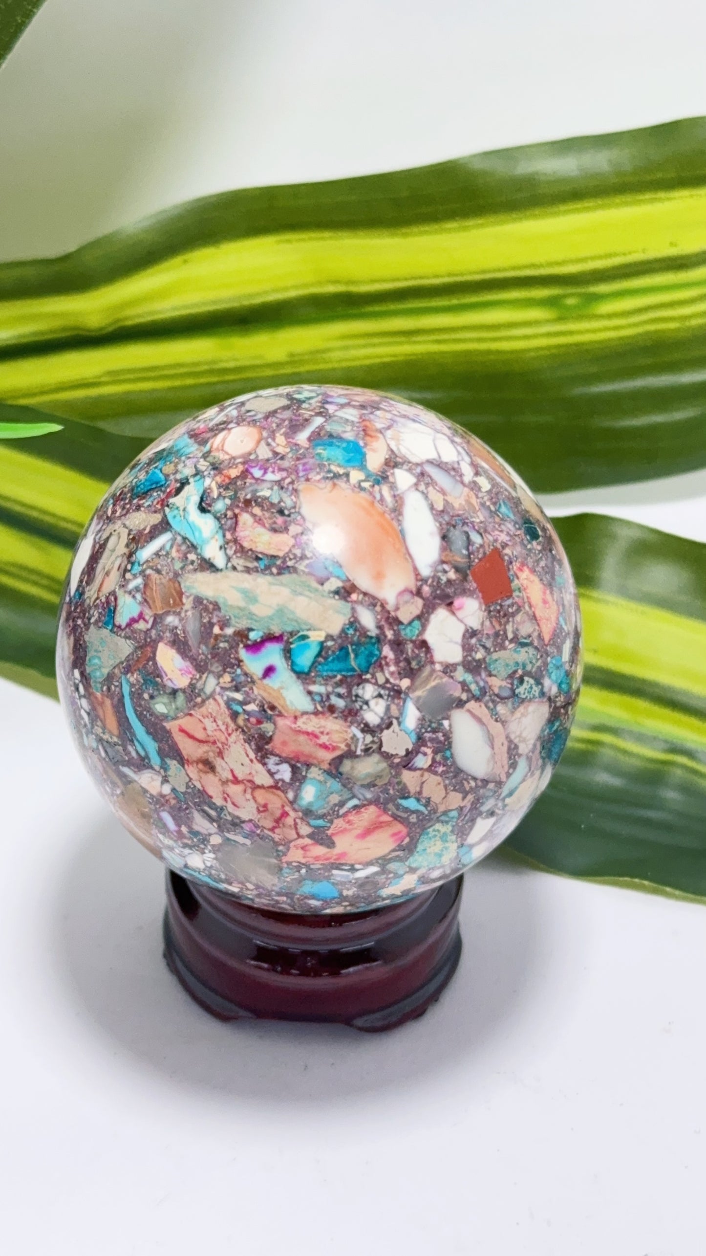 Turquoise Confetti Sphere 328g