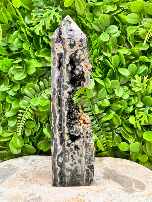 Bubble Ocean Jasper Druzy Tower Freeform 930g