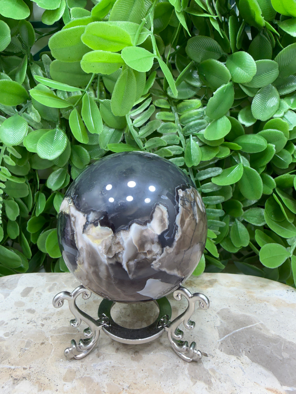 Volcanic Agate Sphere | Grounding • Protection • Strength