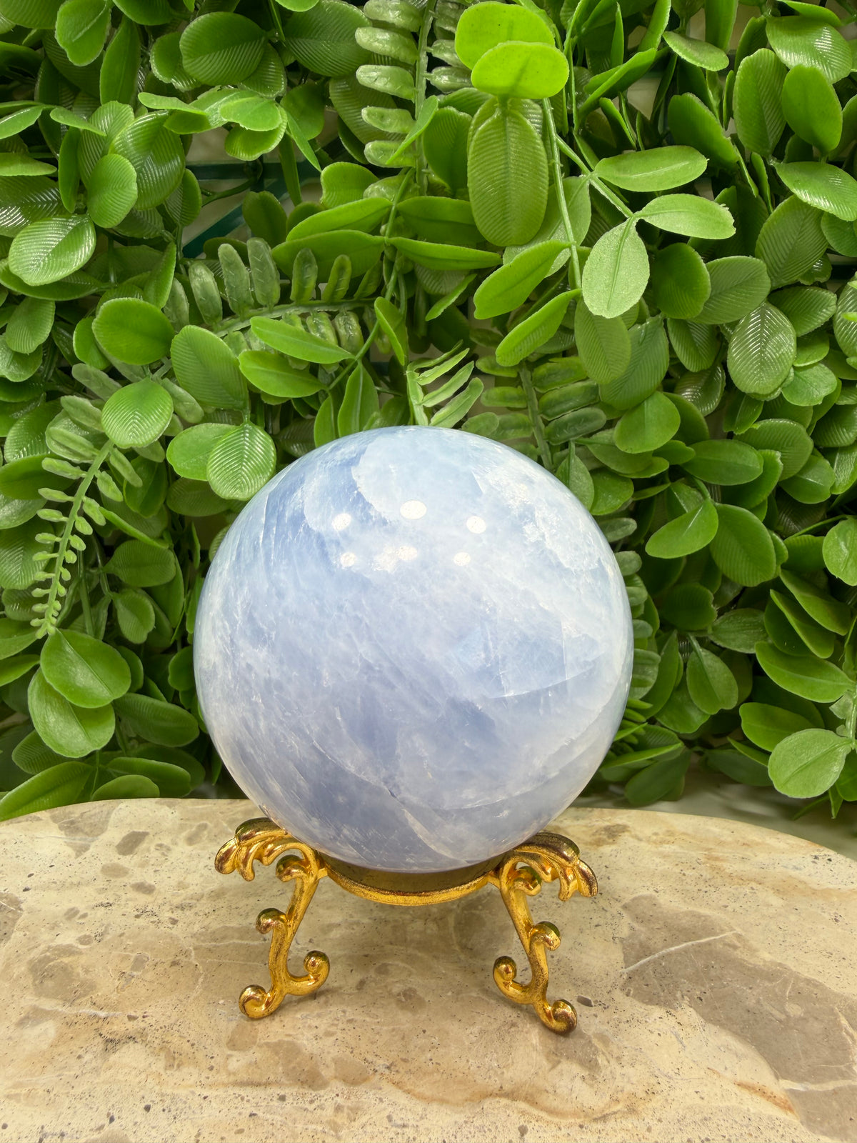 Blue Calcite Sphere 742g