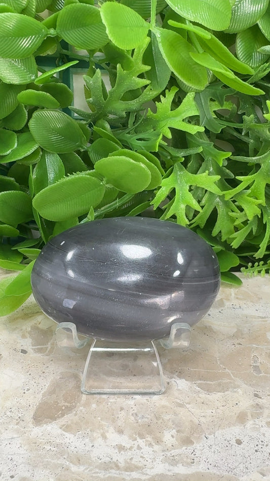 Black Banded Onyx Palm Stone 120g