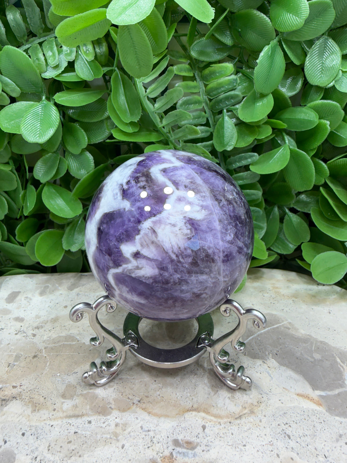 Chevron Amethyst Sphere 358g