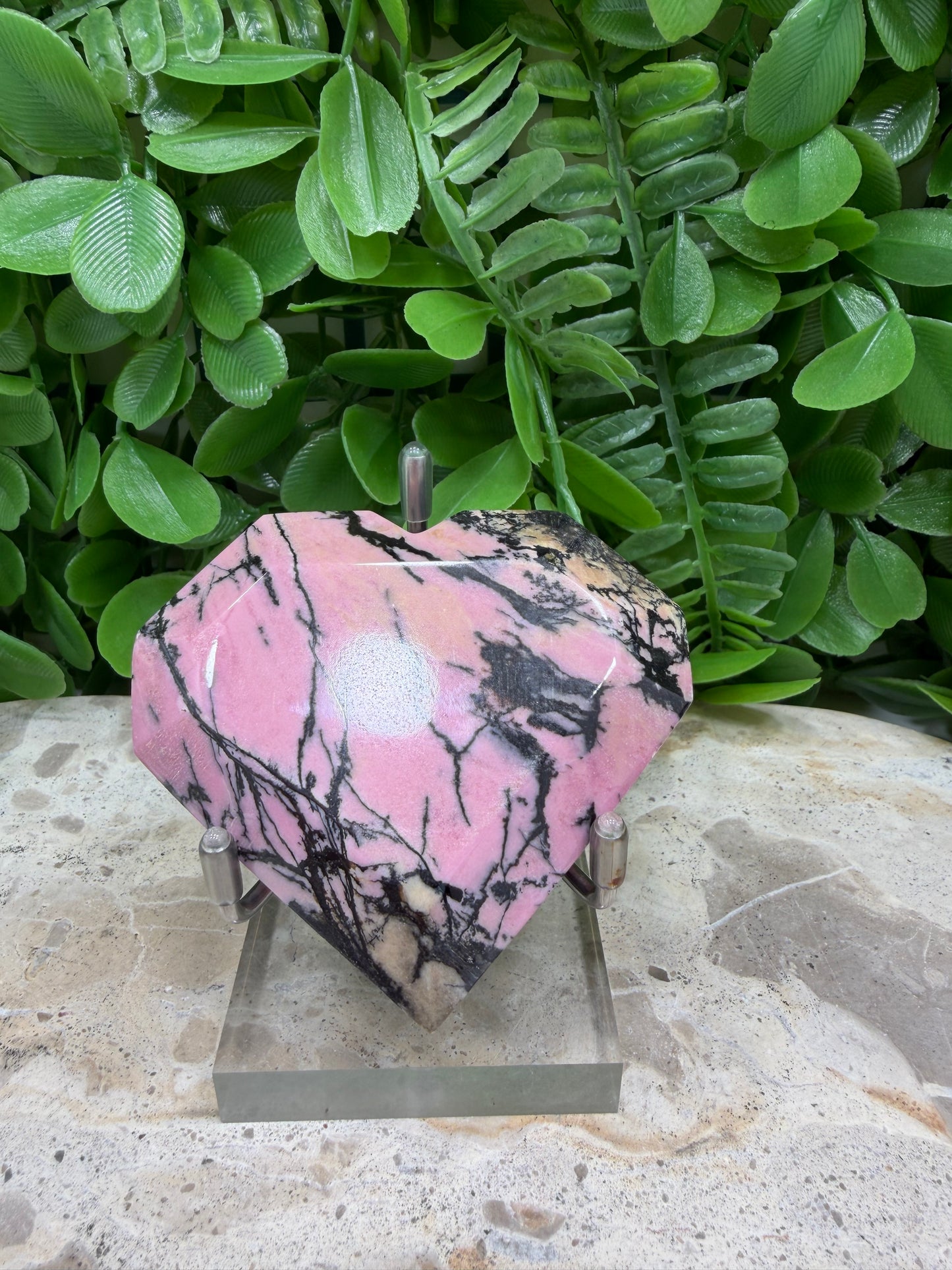 Rhodonite Faceted Heart 176g
