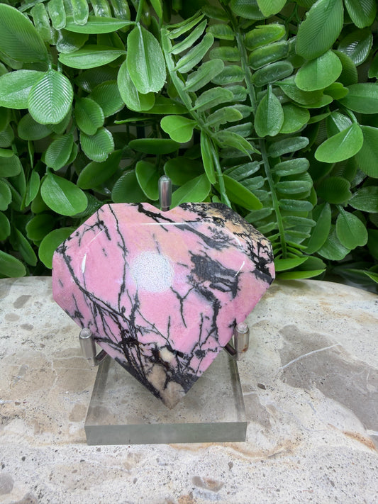 Rhodonite Faceted Heart 176g