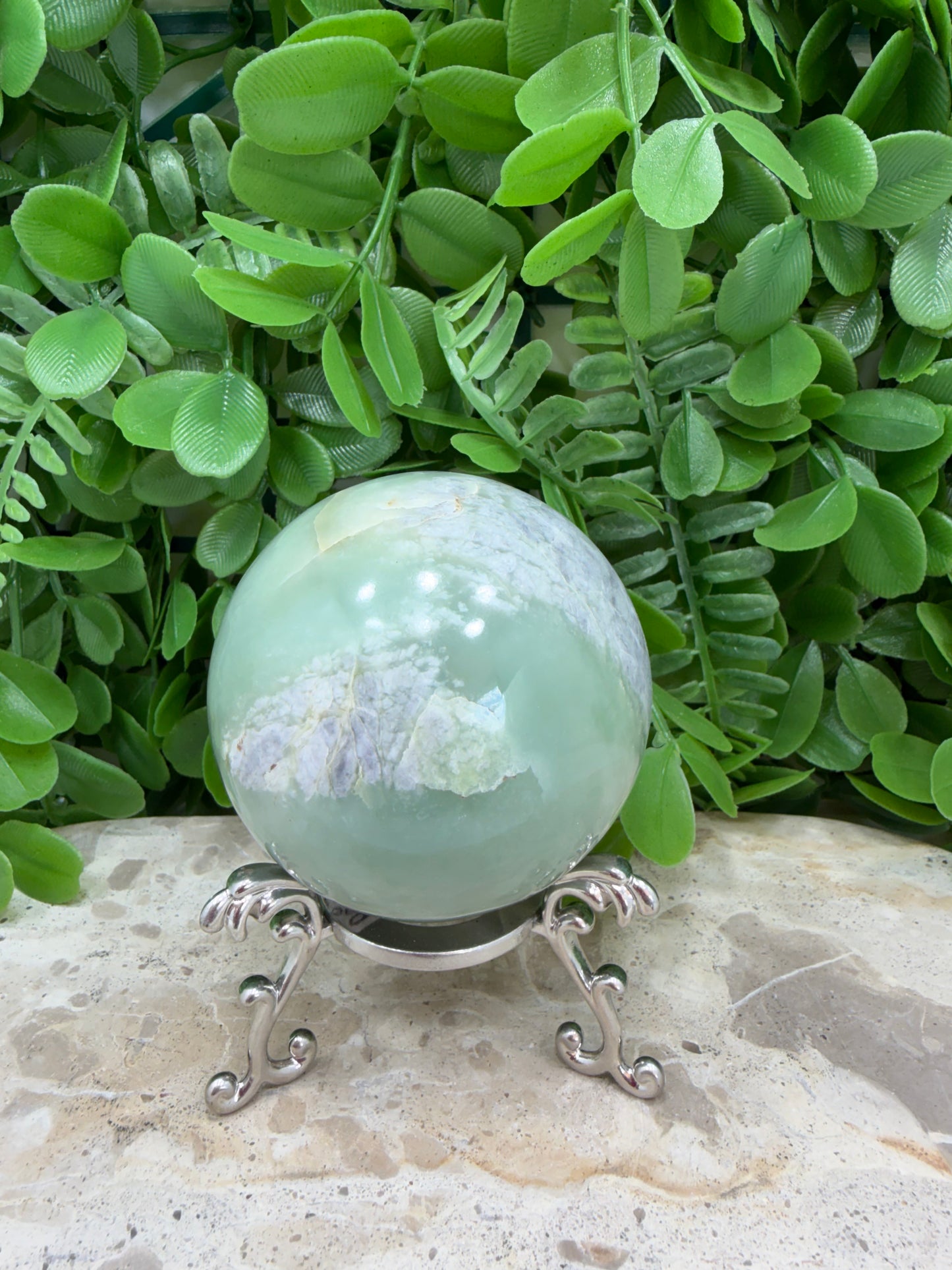 Flower Jade Sphere 424g