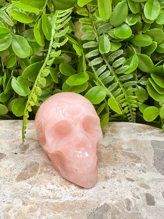 Rose Quartz Skull 336g