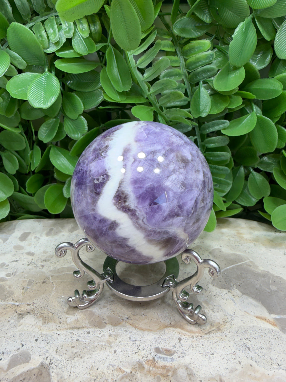 Chevron Amethyst Sphere 327g