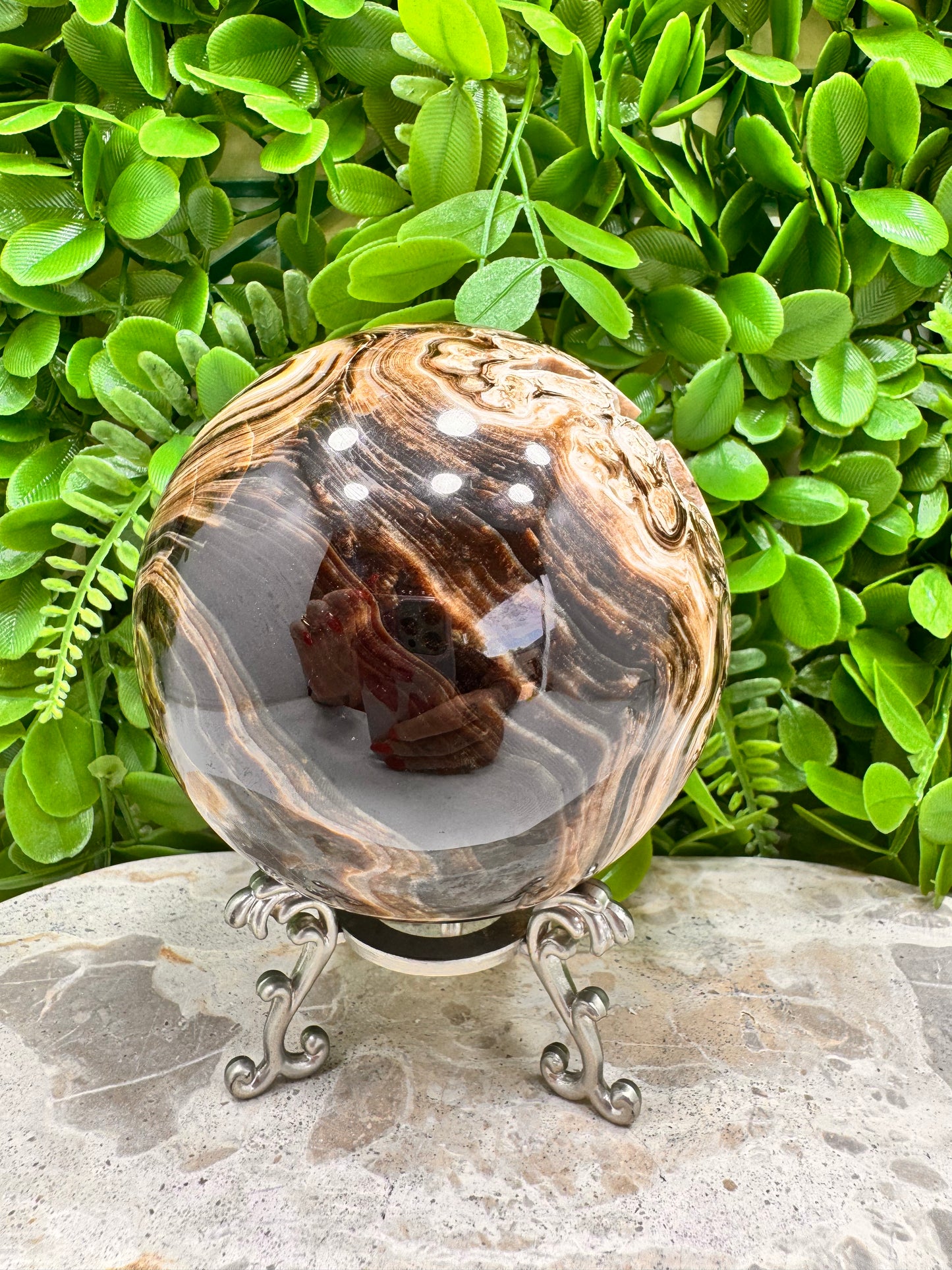 Chocolate Calcite Sphere 1320g
