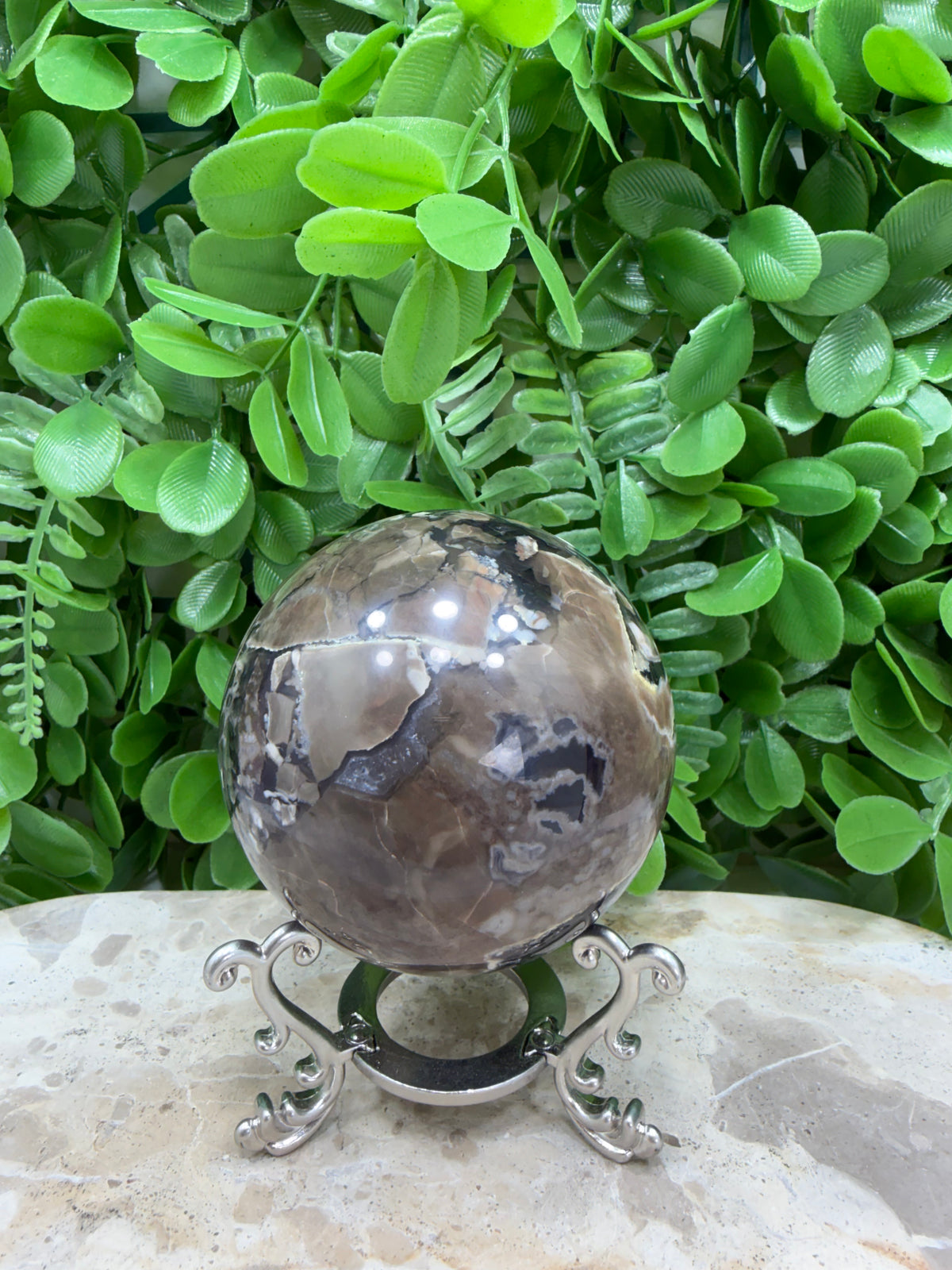 Volcanic Agate Sphere | Grounding • Protection • Strength
