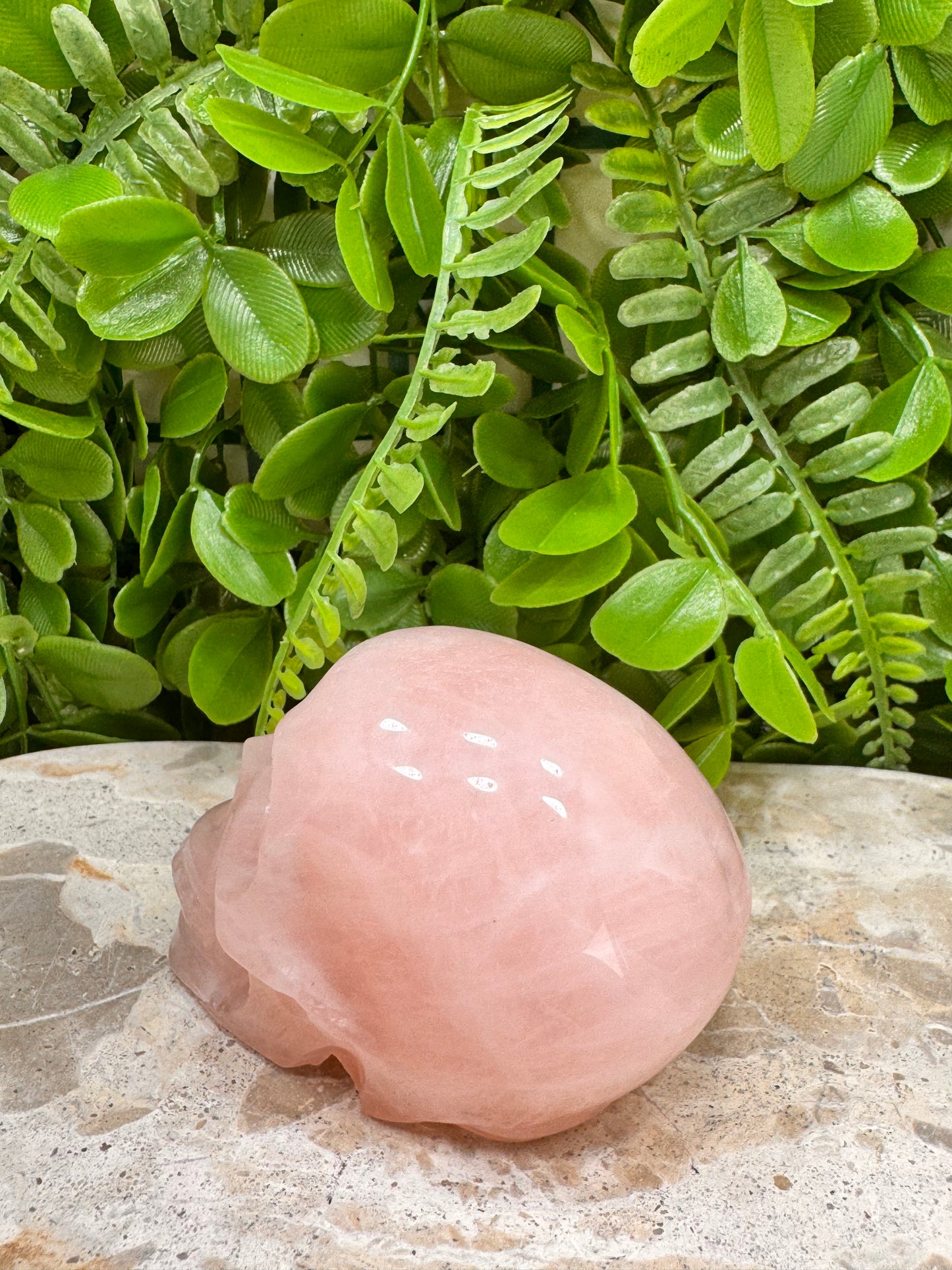 Rose Quartz Skull 336g
