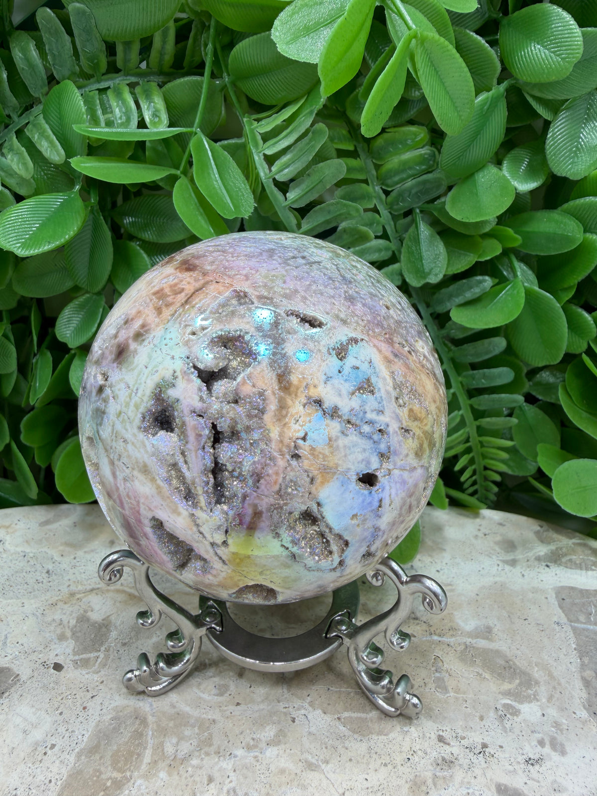 Aura Sphalerite Sphere | Grounding • Confidence • Vitality