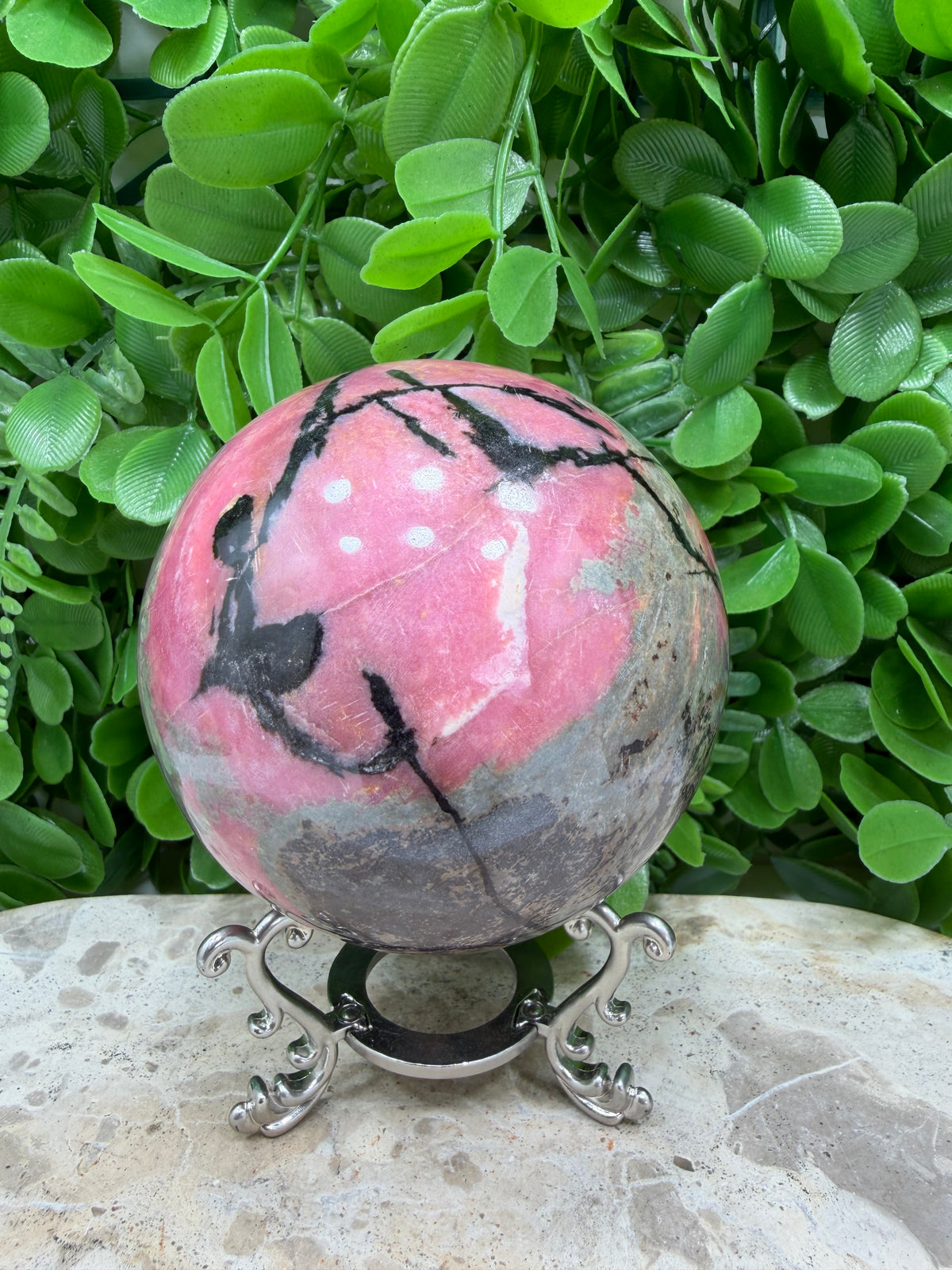Rhodonite Sphere | Love • Compassion • Emotional Healing