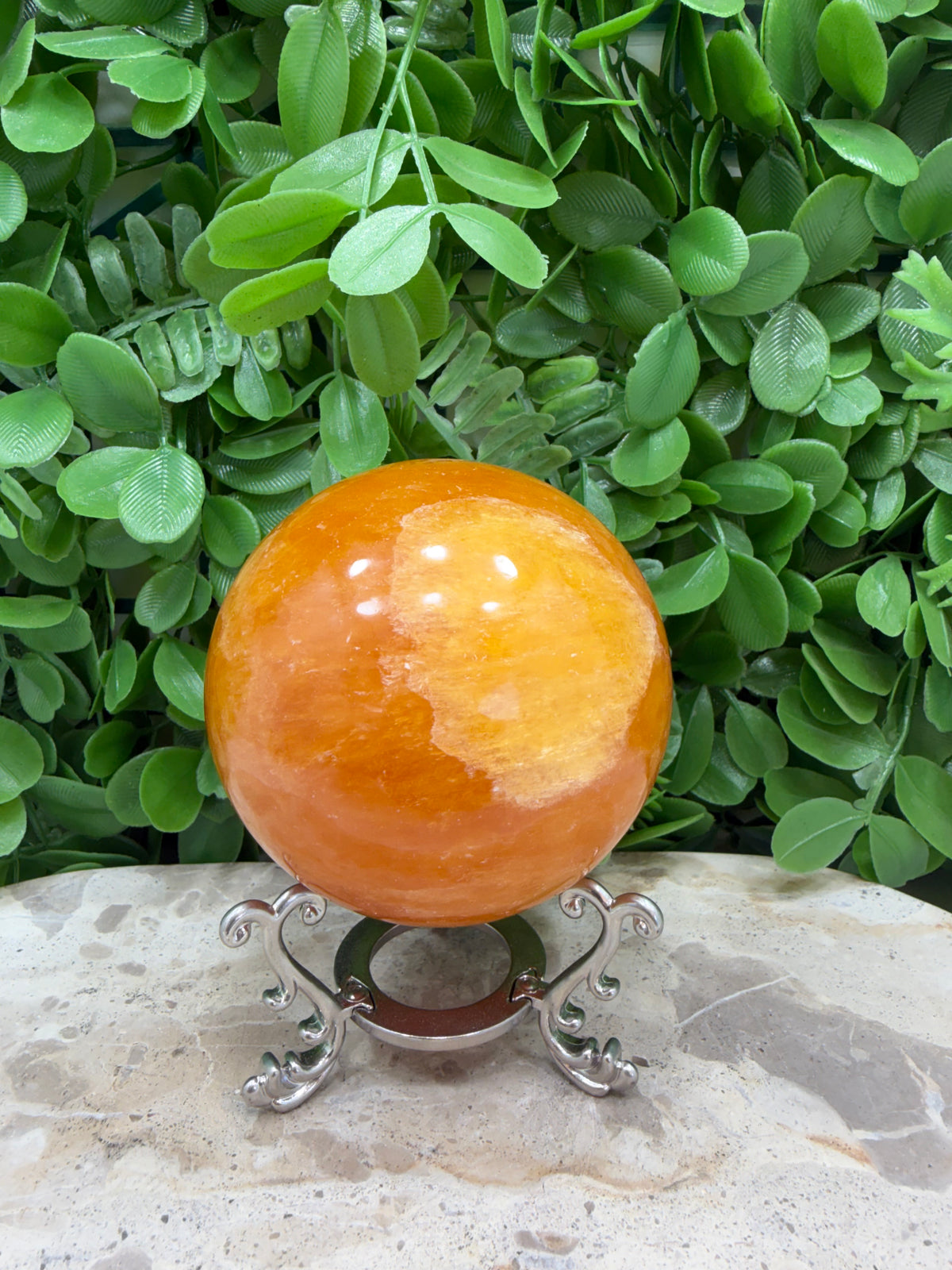 Crystallised Orange Calcite Sphere 646g | Energy • Joy • Creativity