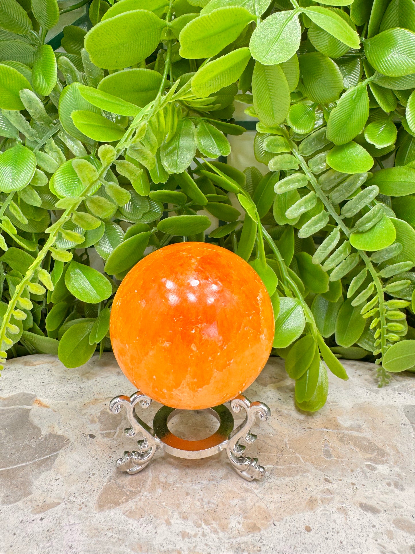 Crystallised Orange Calcite Sphere 250g