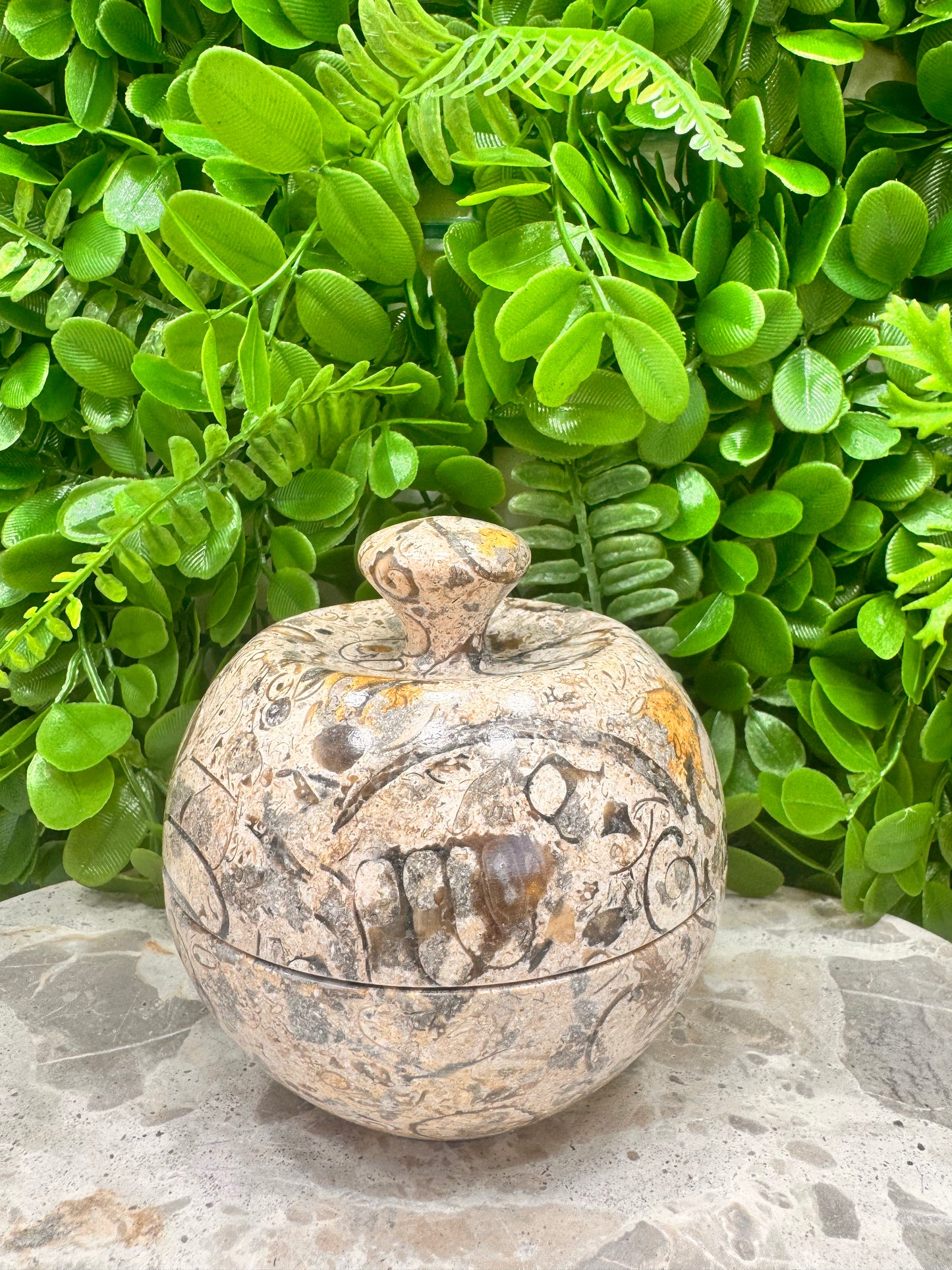 Shell Jasper Apple Bowl with Lid 556g