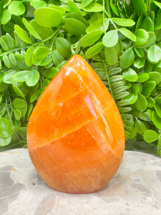 Crystalised Orange Calcite Flame 594g