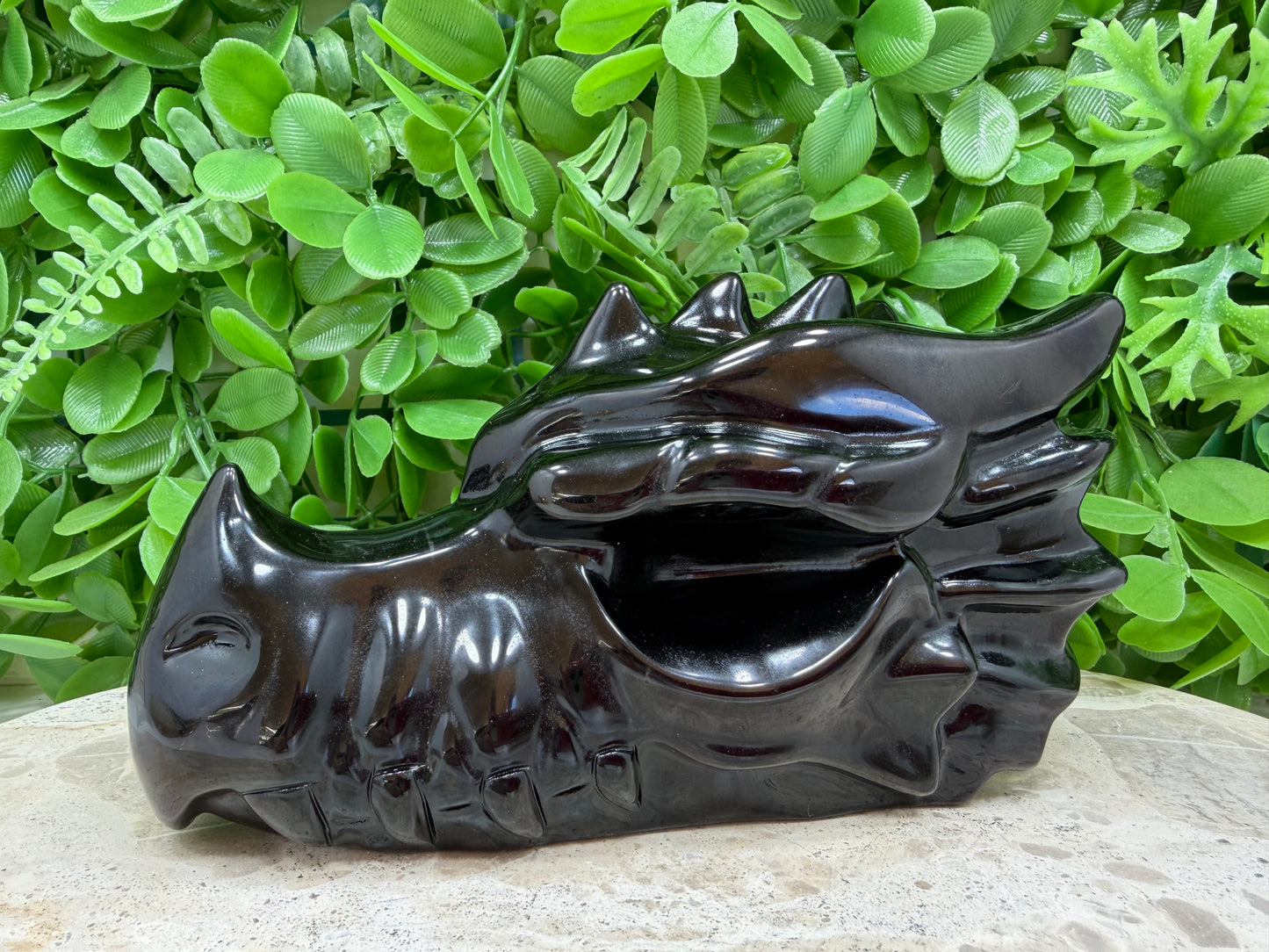 Black Obsidian Dragon Skull 1064g
