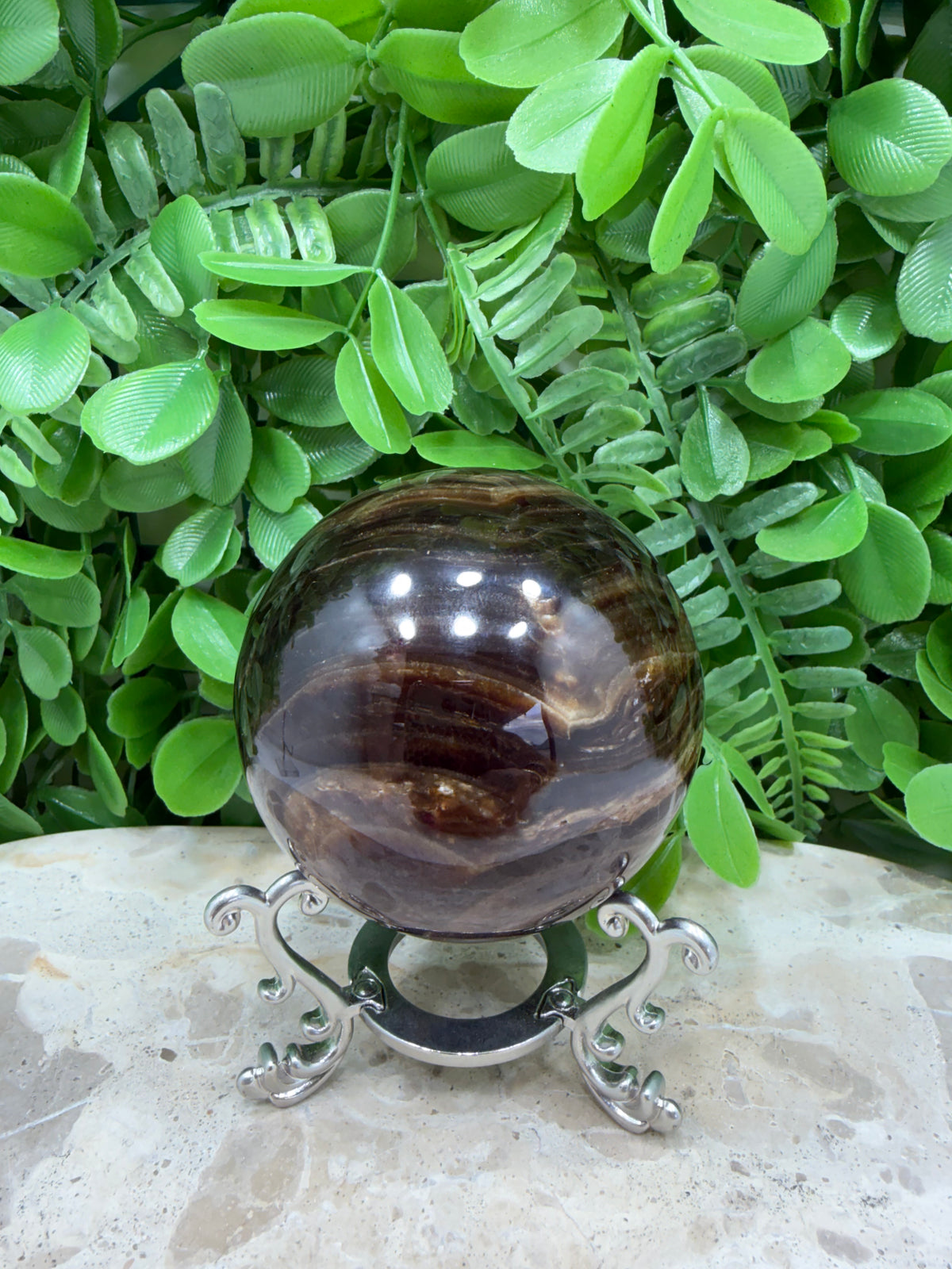 Chocolate Calcite Sphere | Grounding • Emotional Balance • Inner Strength