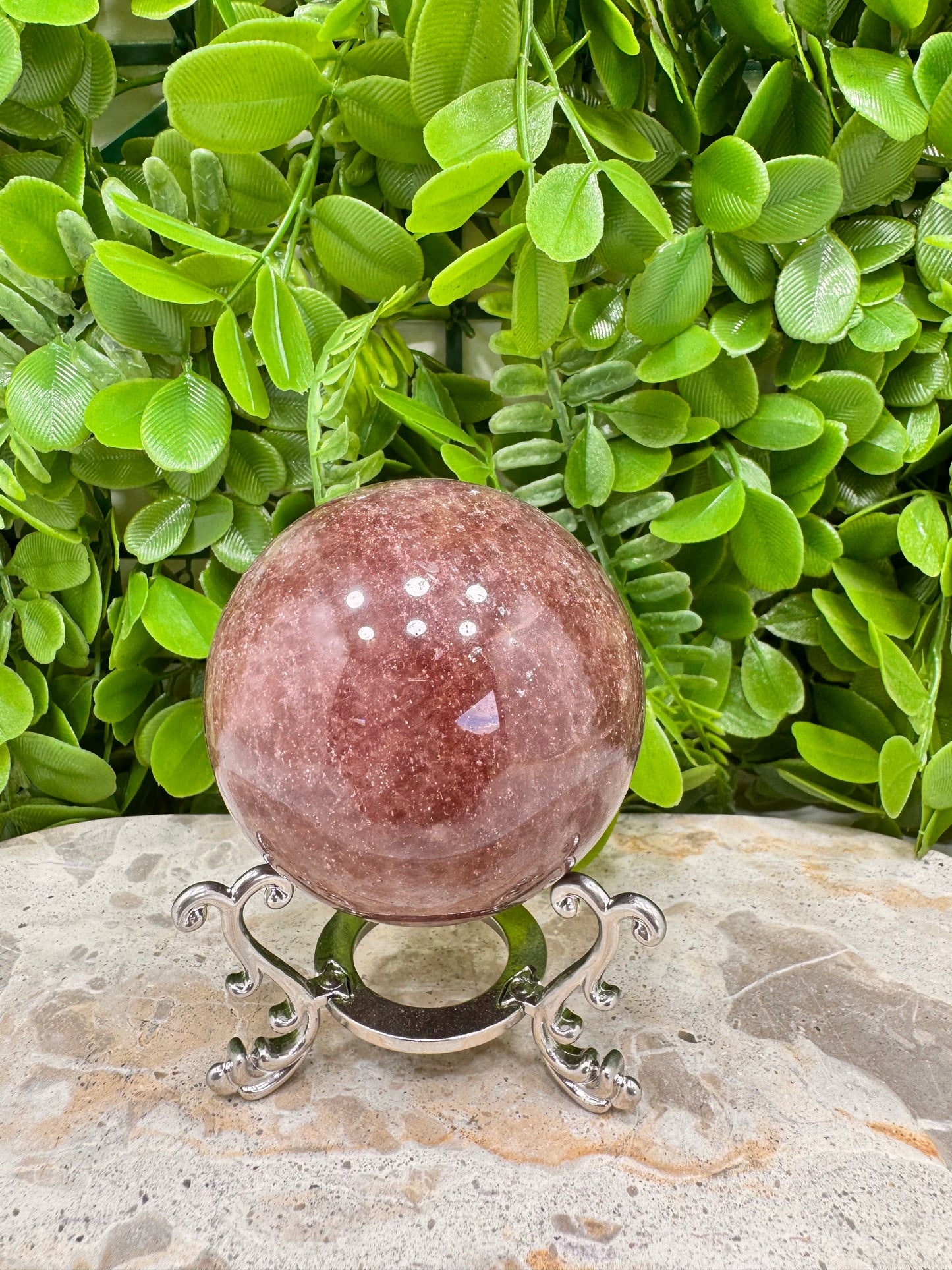 Strawberry Quartz Sphere 398g