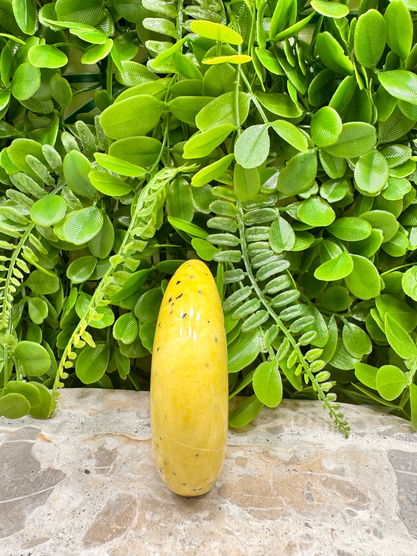 Yellow Jade with Hematite Moon 228g