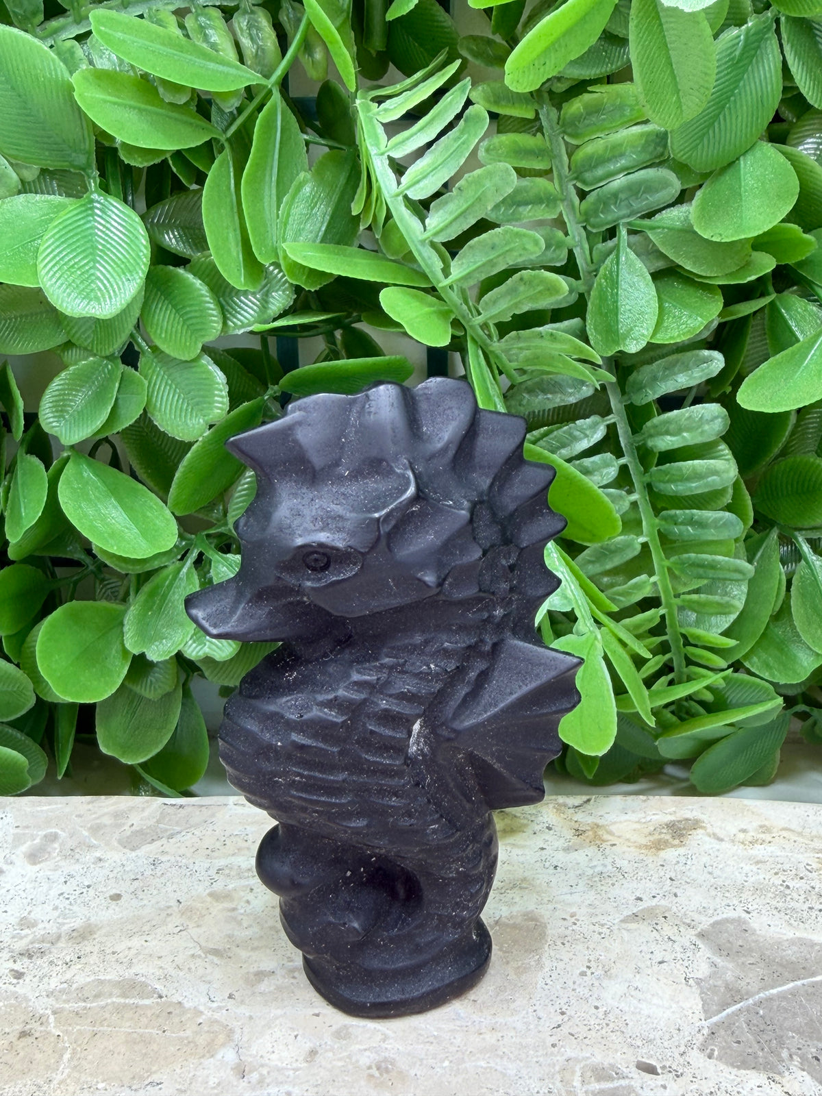 Black Obsidian Seahorse 110g