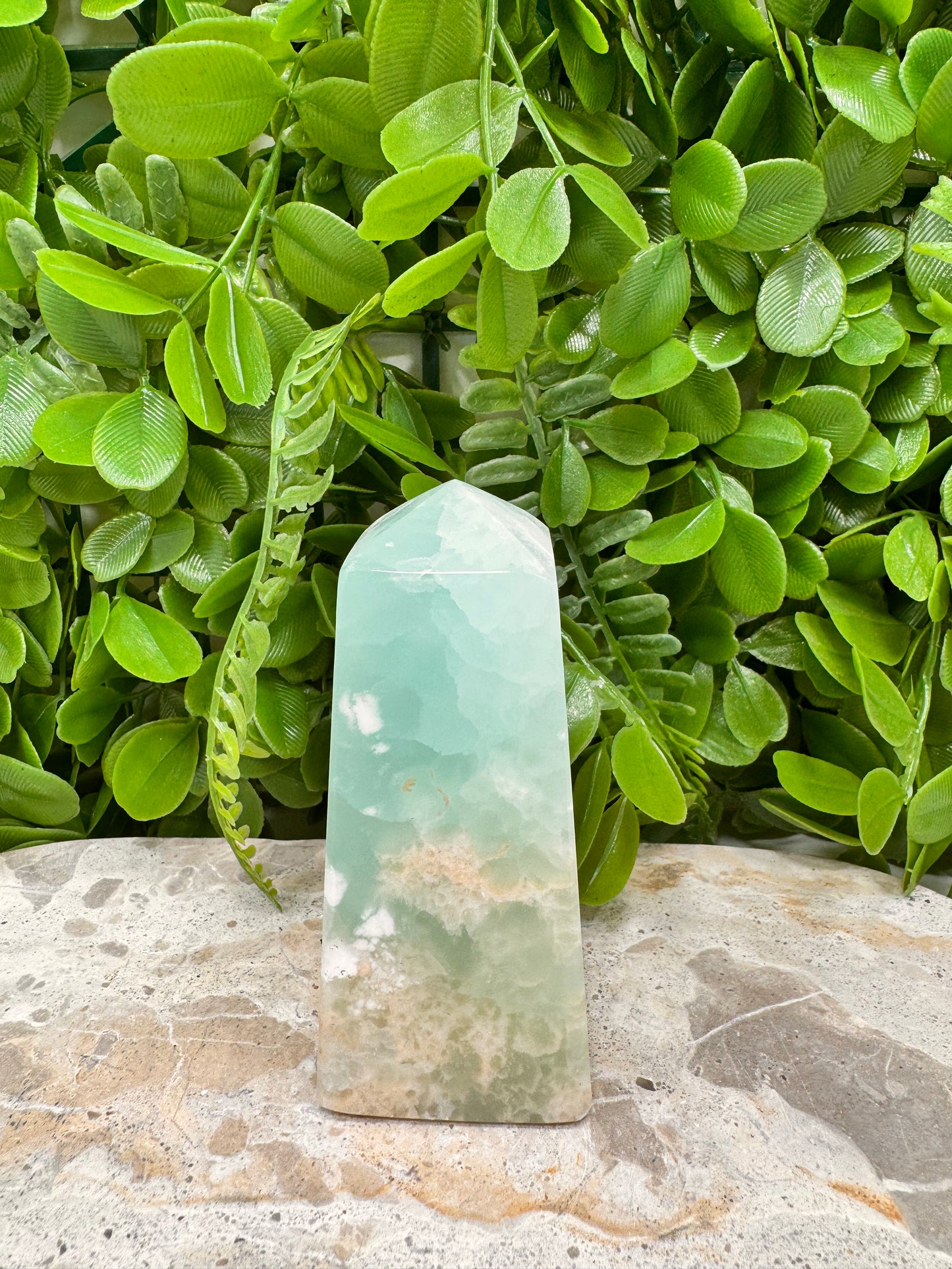 Aqua Caribbean Calcite Tower 352g