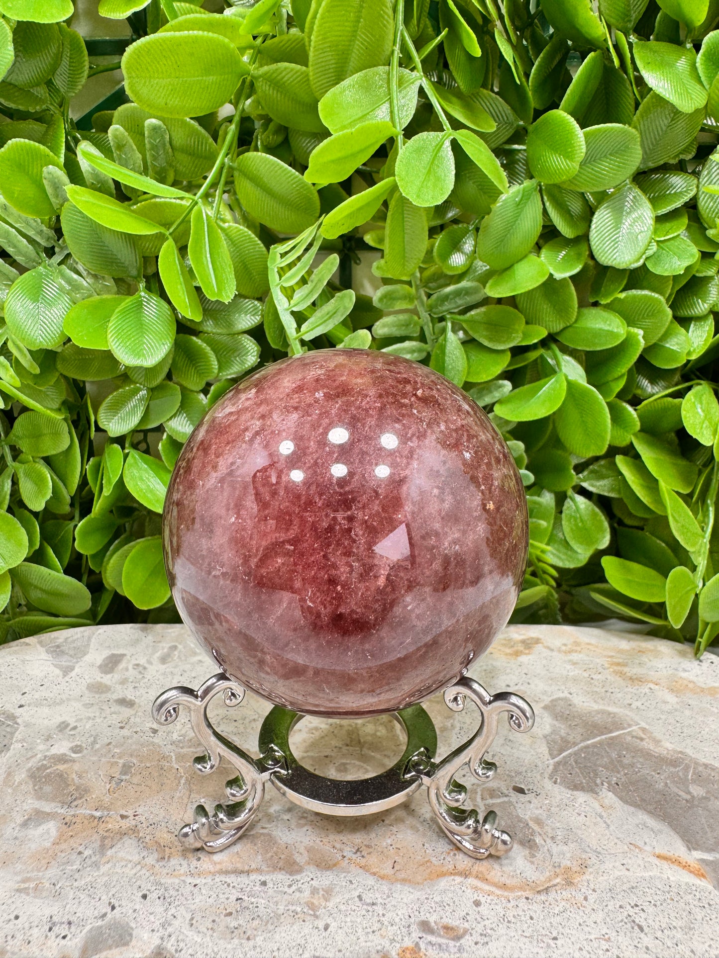 Strawberry Quartz Sphere 480g