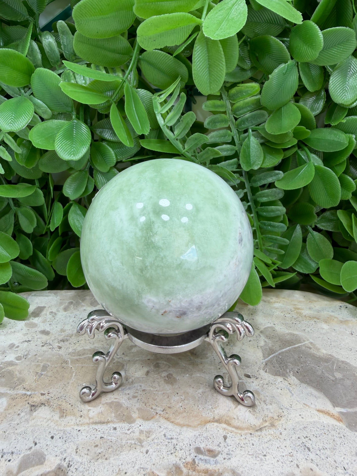 Flower Jade Sphere 440g