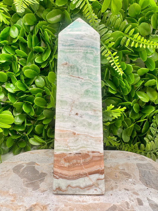 Blue Caribbean Calcite Tower 1502g