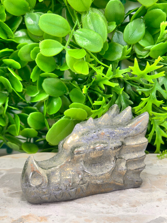Pyrite Dragon Skull 574g