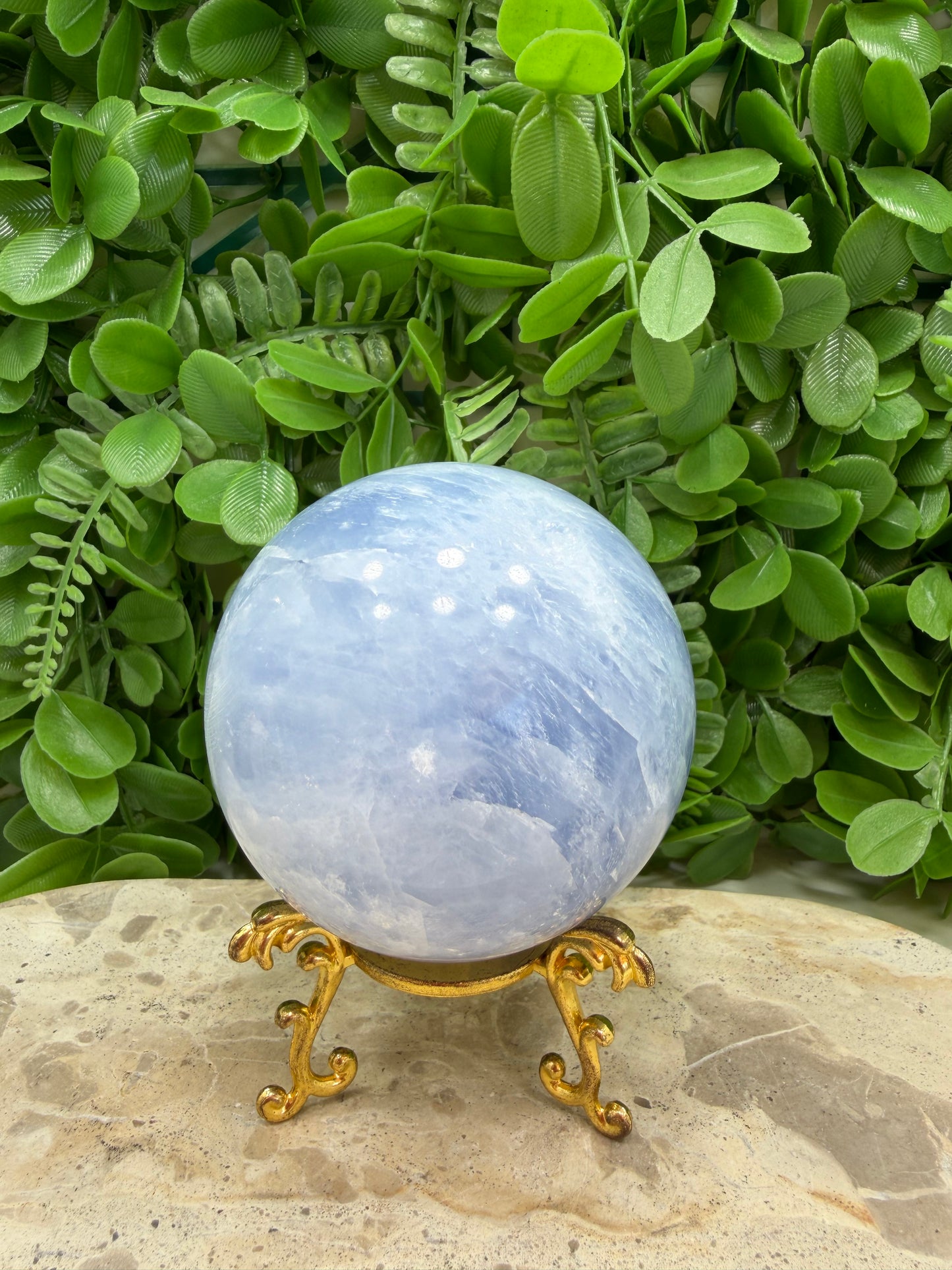 Blue Calcite Sphere 742g