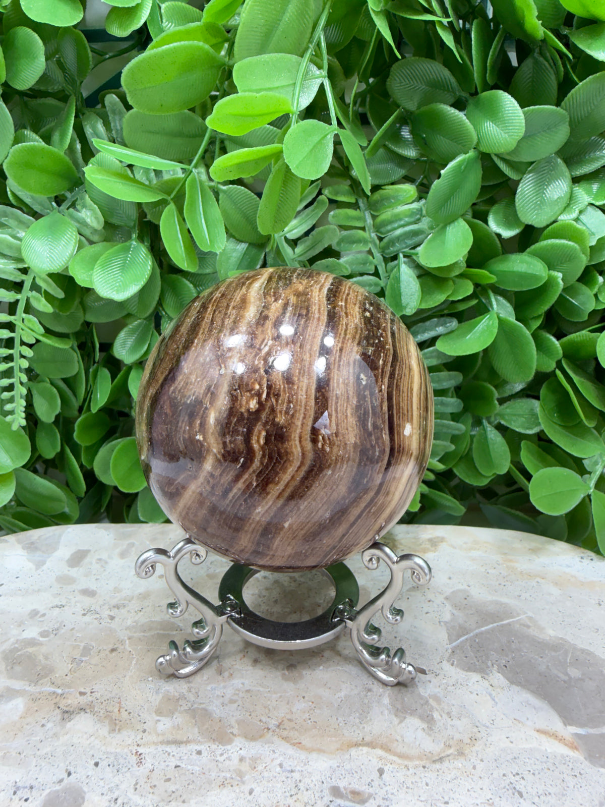 Chocolate Calcite Sphere | Grounding • Emotional Balance • Inner Strength