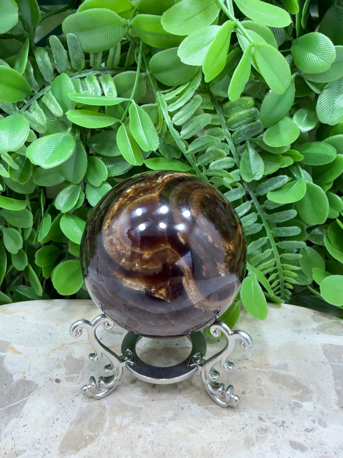 Chocolate Calcite Sphere | Grounding • Emotional Balance • Inner Strength