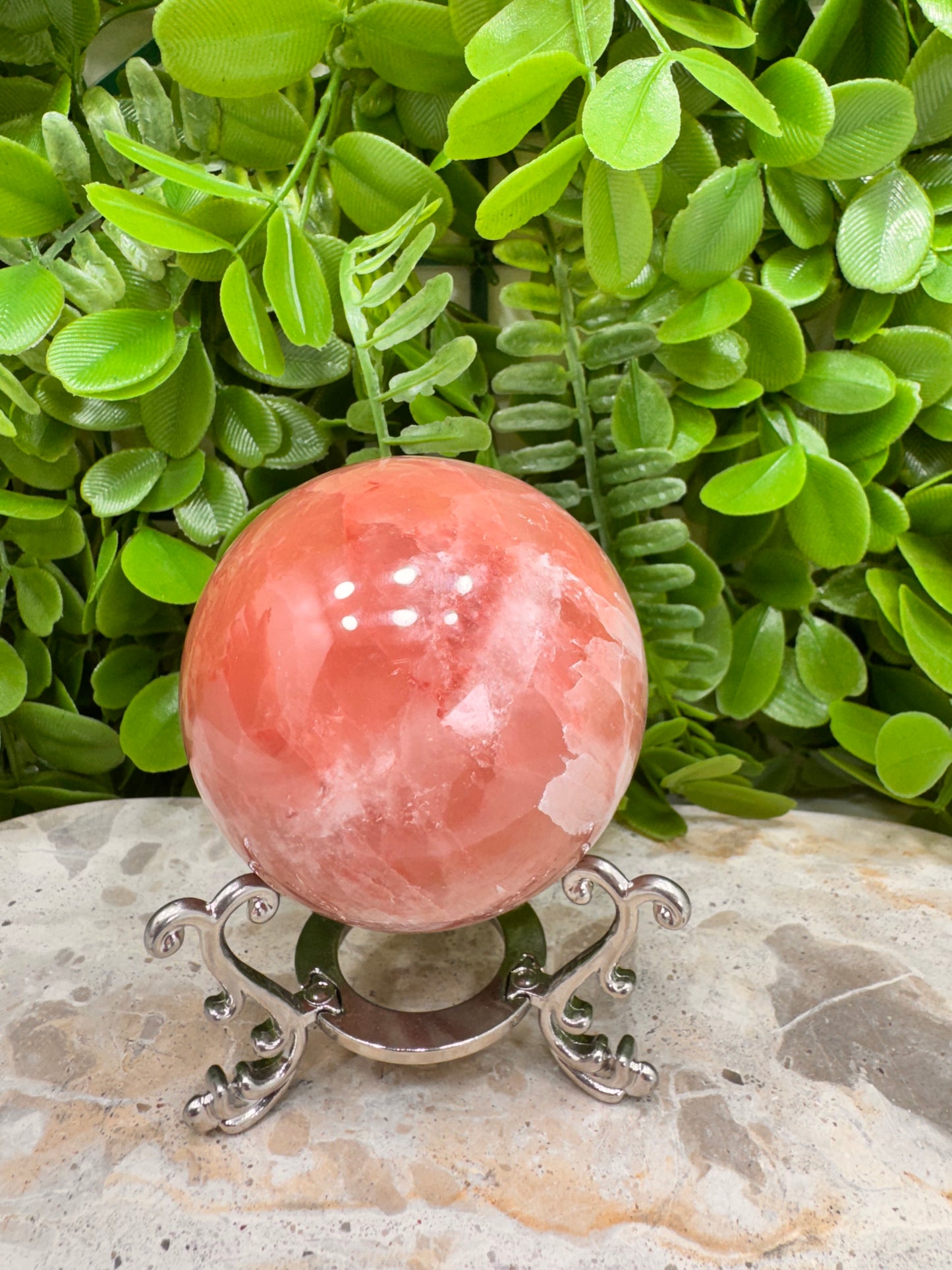 Rose Calcite Sphere 402
