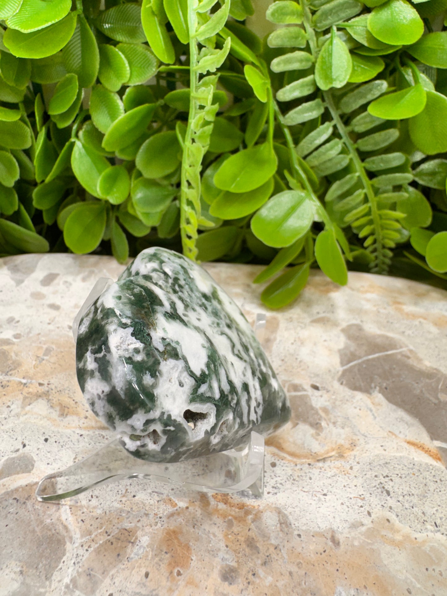 Moss Agate Heart 102g