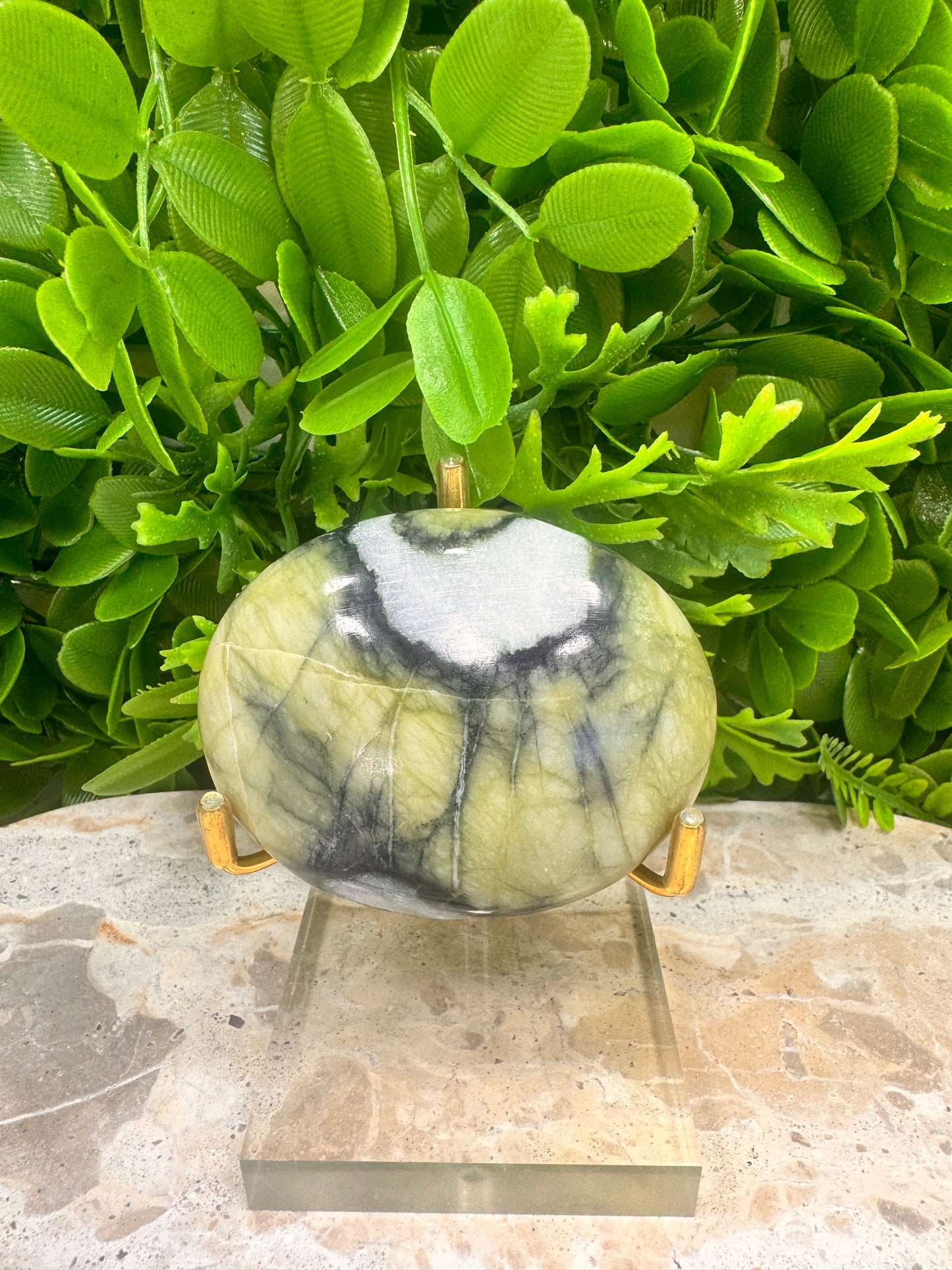 Rutile Serpentine Palm Stone 160g