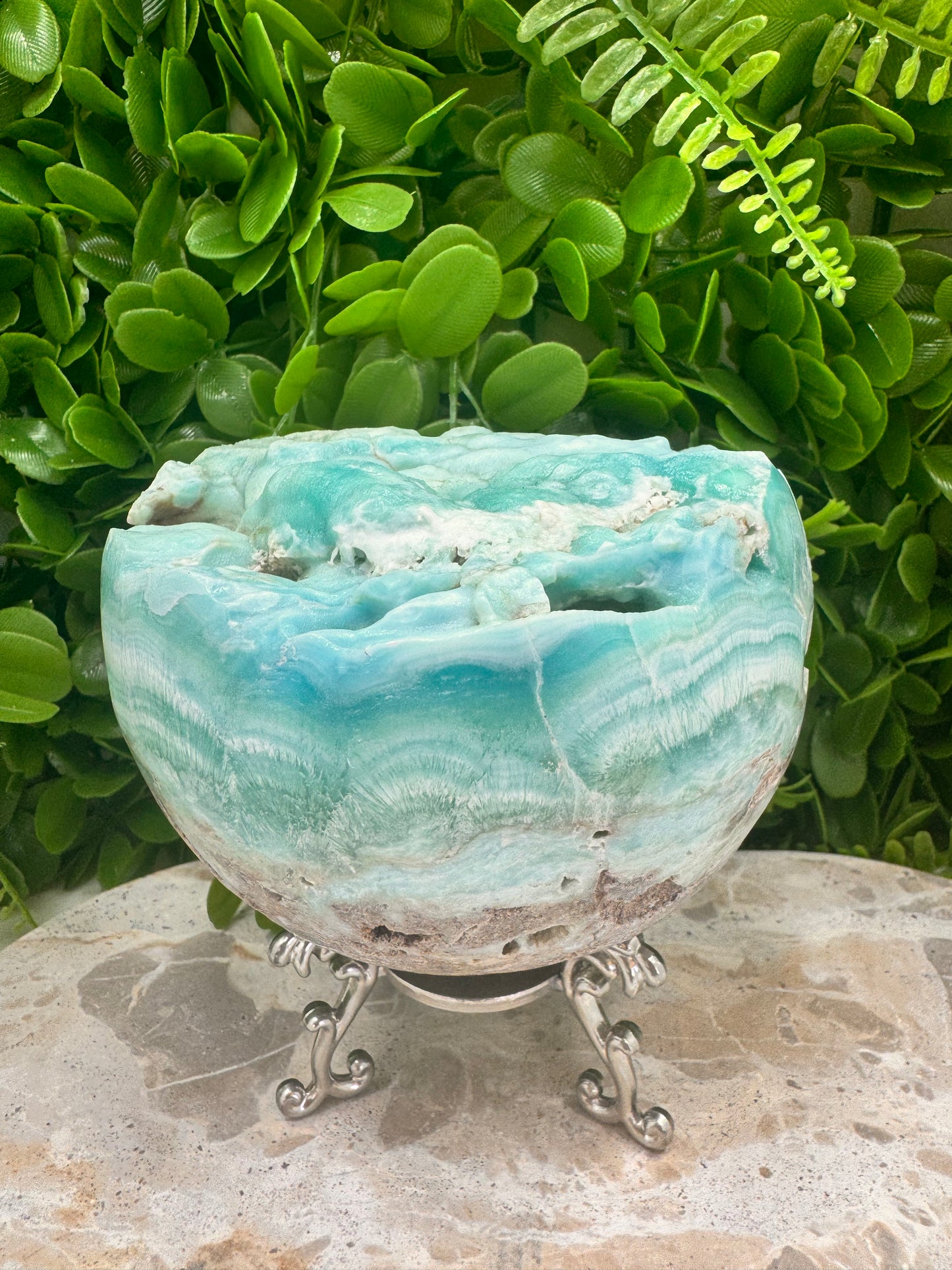 Hemimorphite Half Sphere 1616g