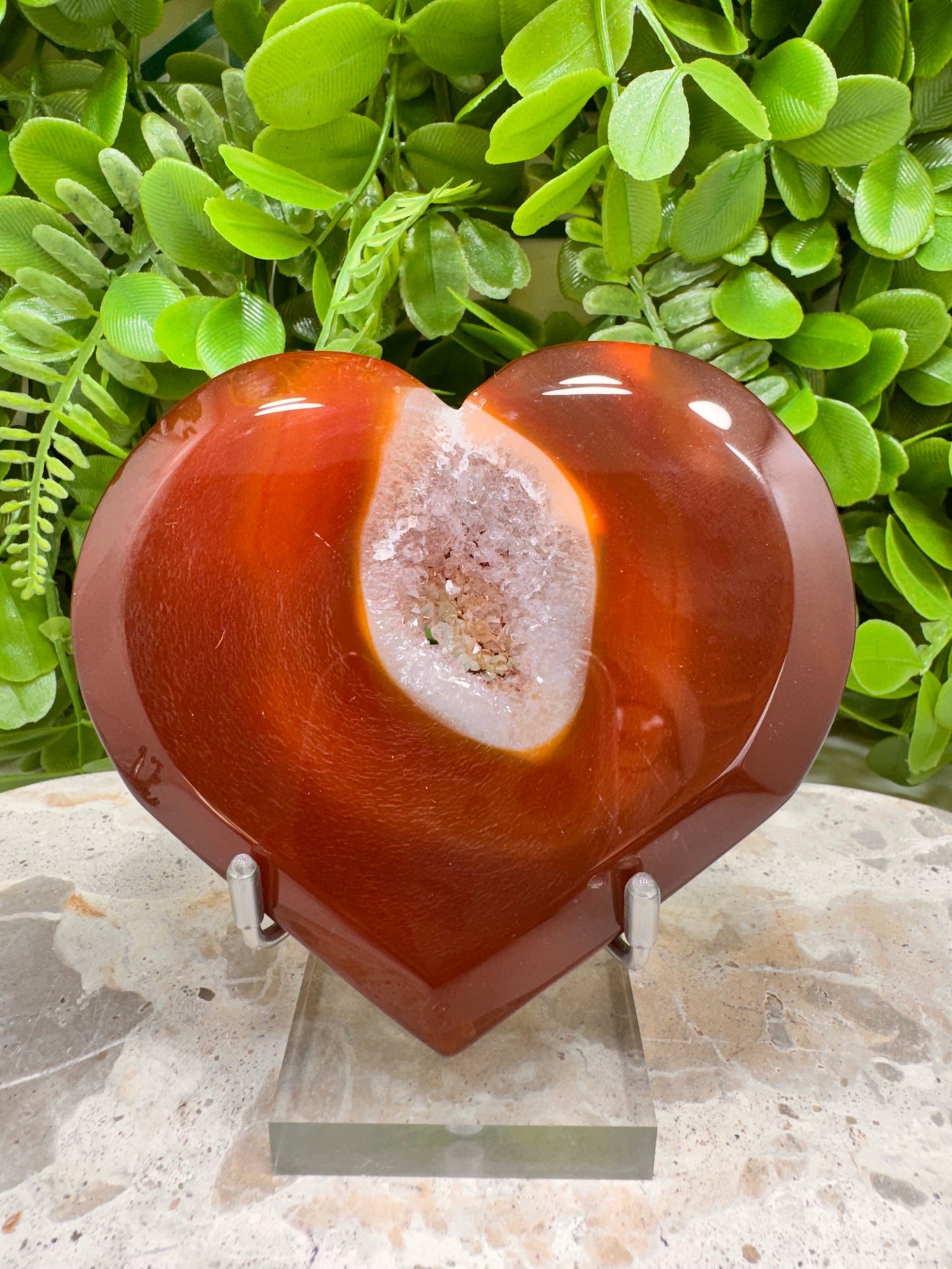 Carnelian Druzy Heart 210g