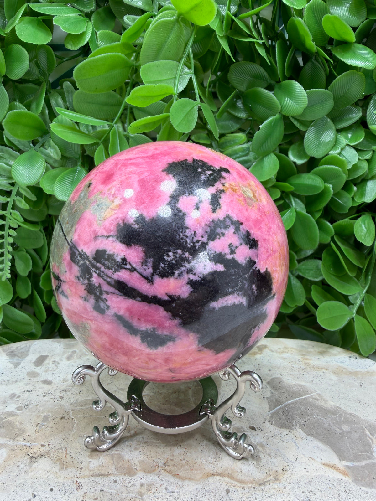 Rhodonite Sphere | Love • Compassion • Emotional Healing