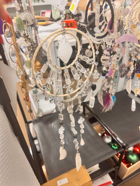 Clear Quartz Crystal Mandala Hanger app 60cm