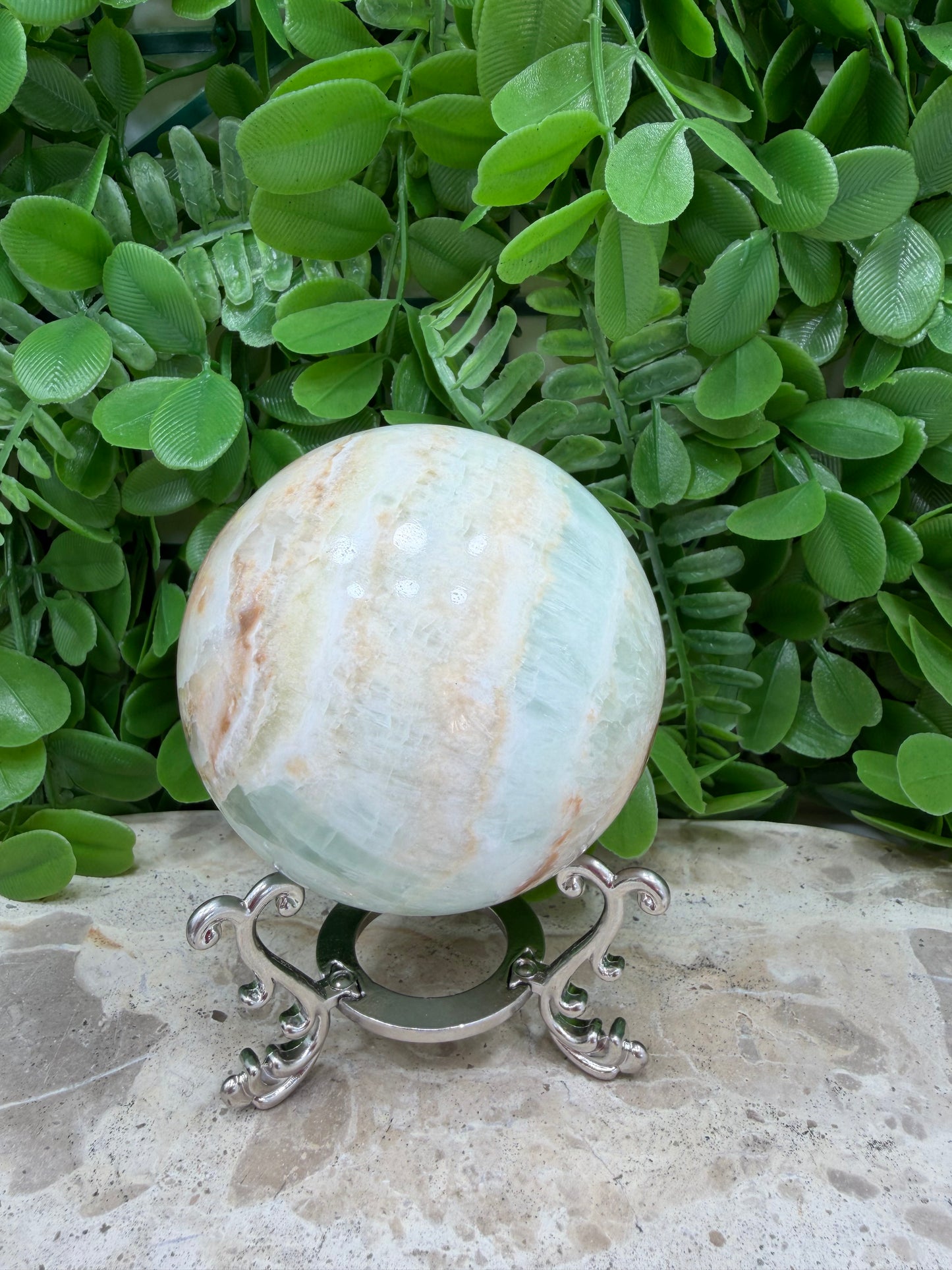 Caribbean Calcite Sphere 582g