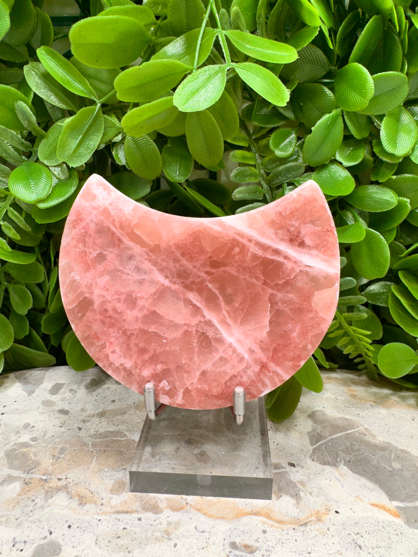 Rose Calcite Moon Bowl 294g
