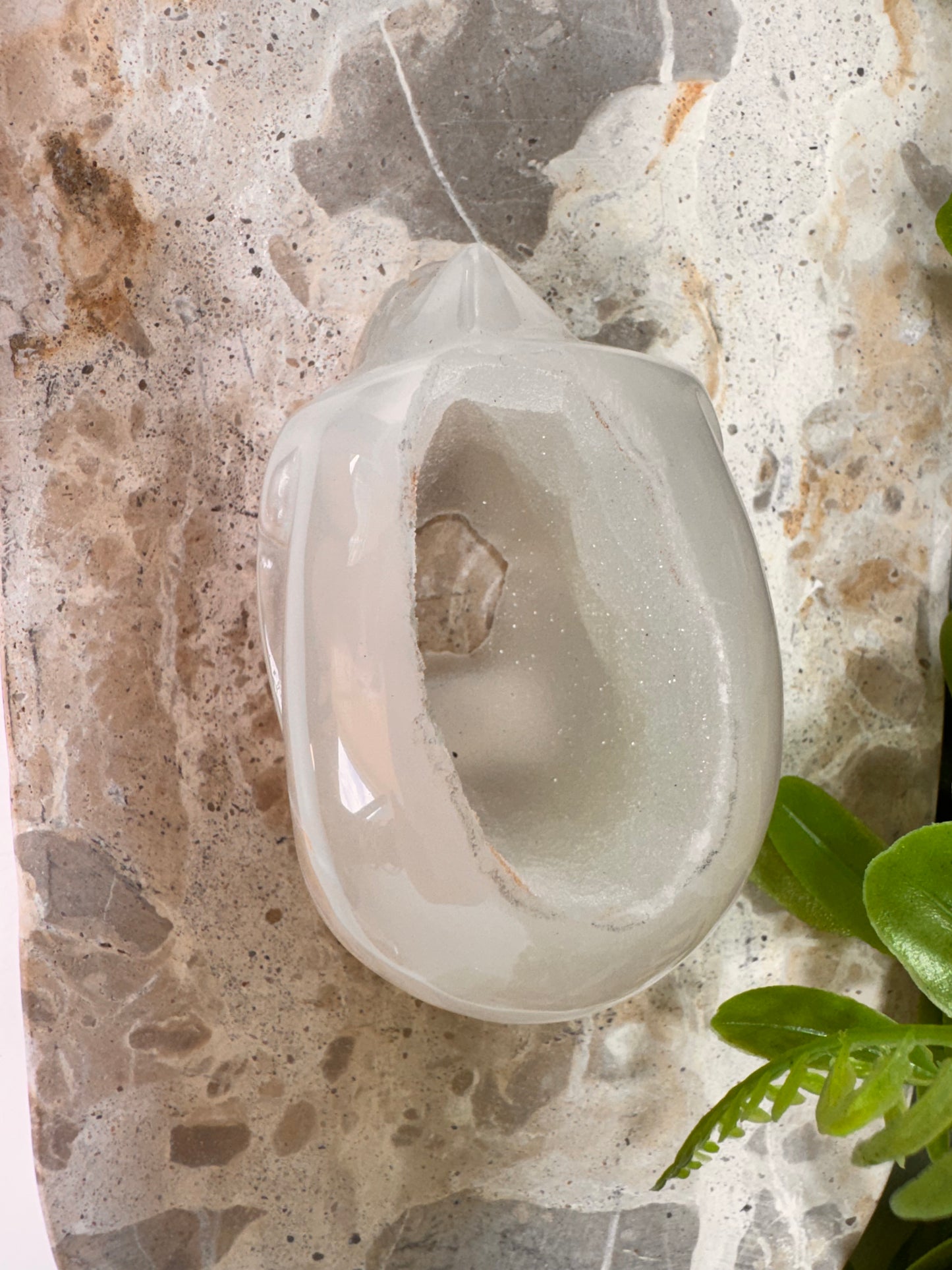 Agate Druzy Skull 168g