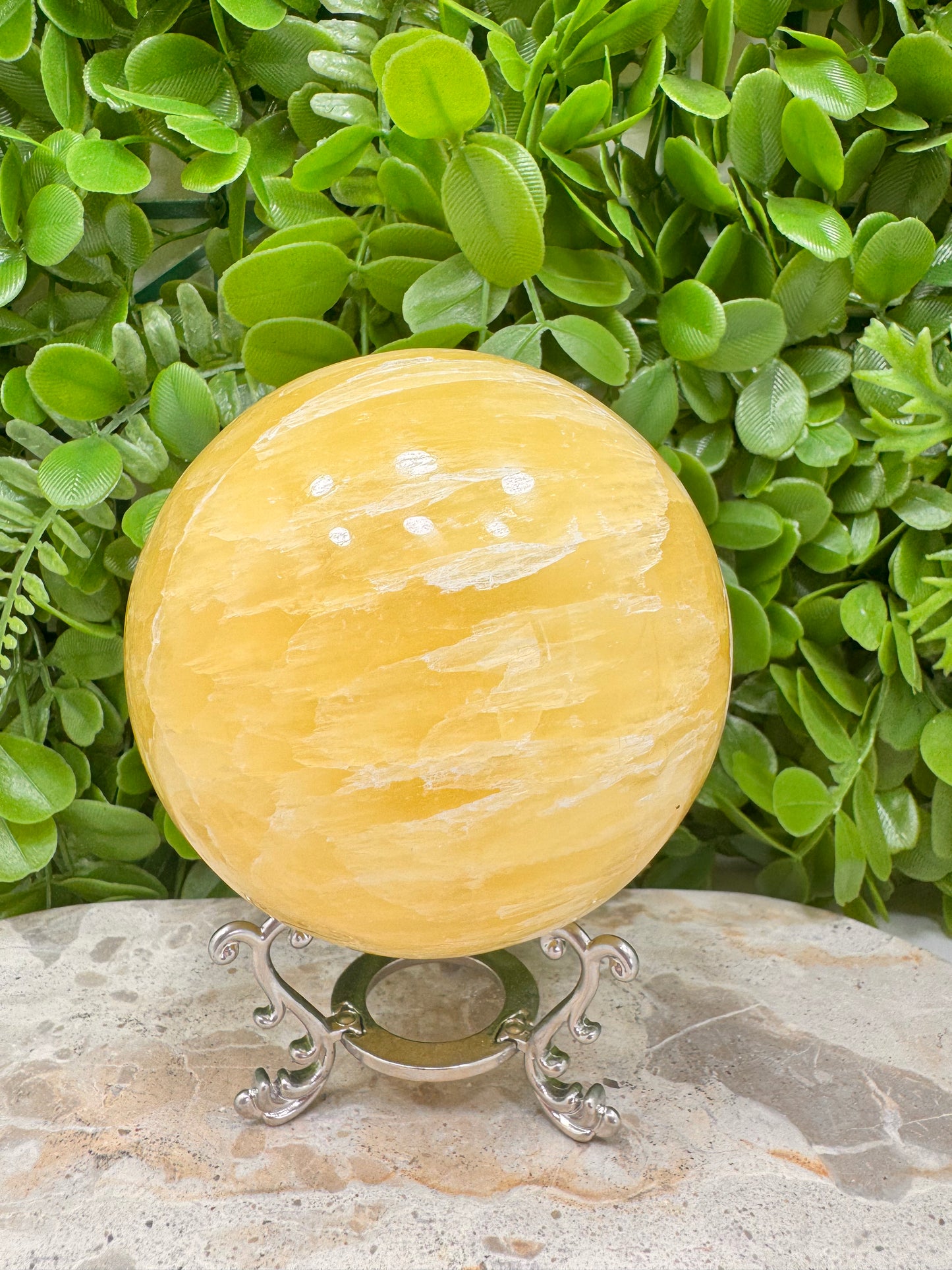 lemon Calcite Sphere 1512g