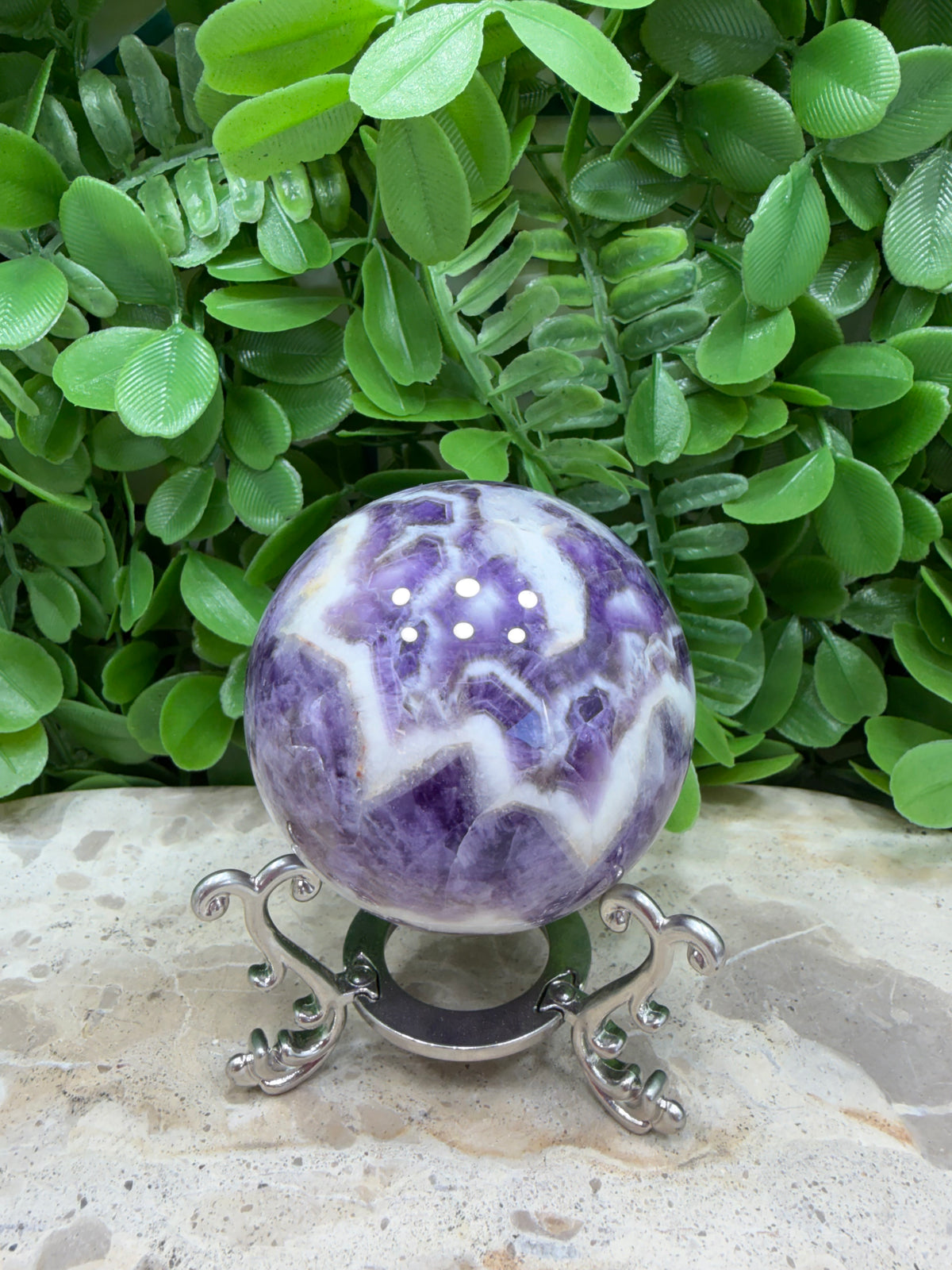 Chevron Amethyst Sphere 327g