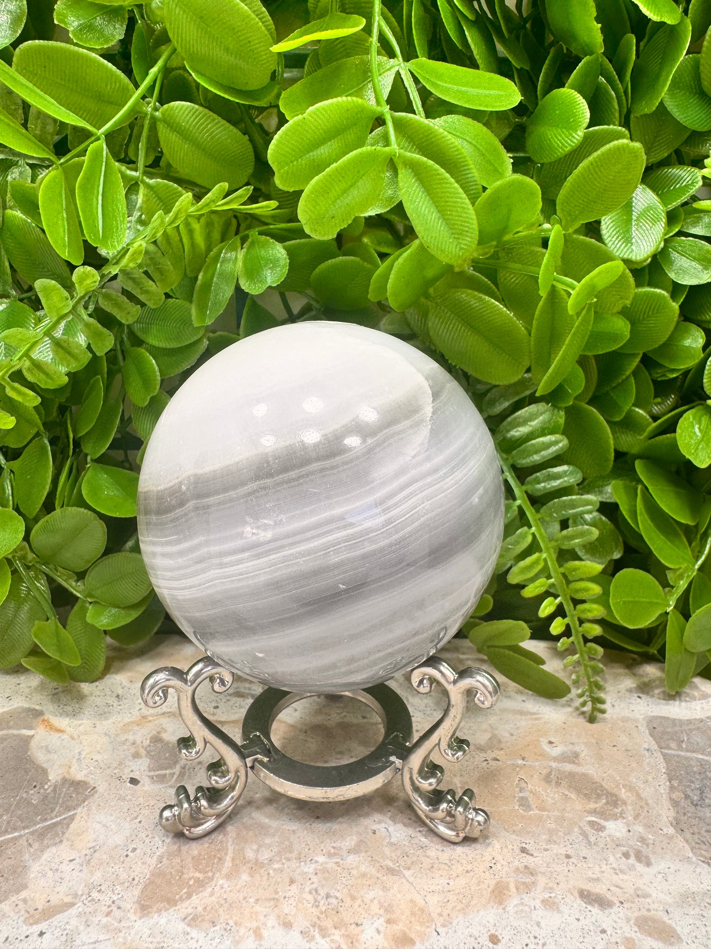 Black Banded Onyx Sphere 598g