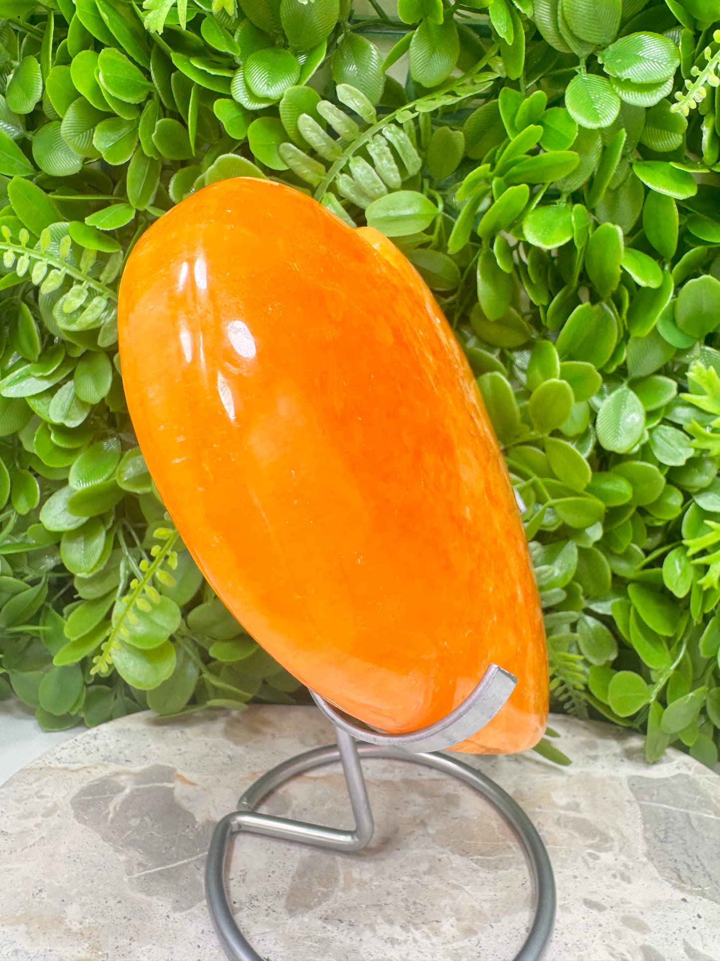 Crystalized Orange Calcite Heart 2060g