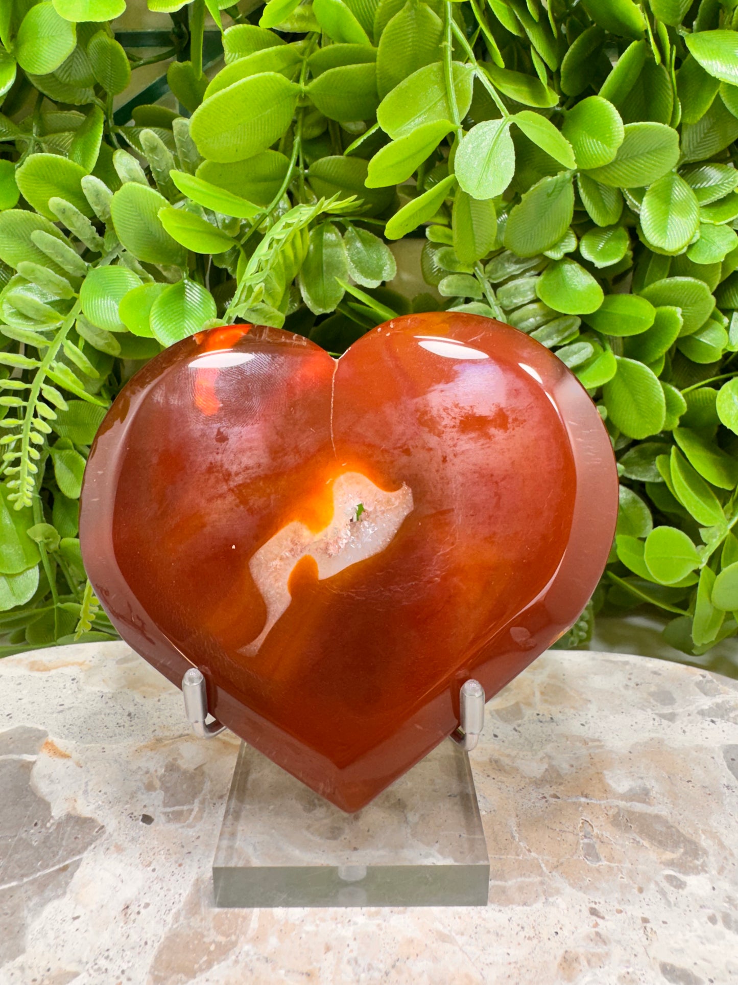 Carnelian Druzy Heart 210g