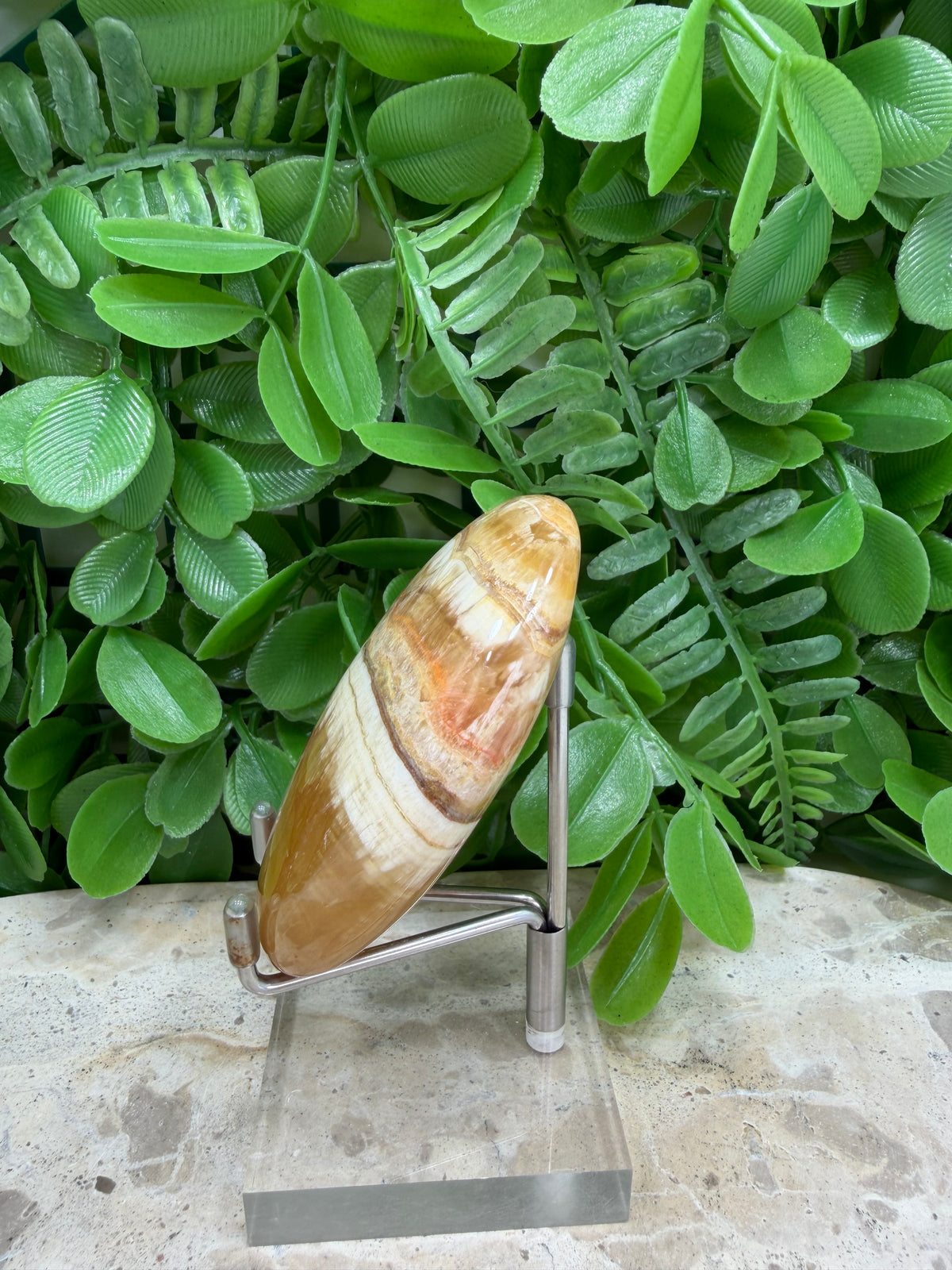 Honey Banded Calcite Palm Stone | Confidence • Motivation • Personal Power